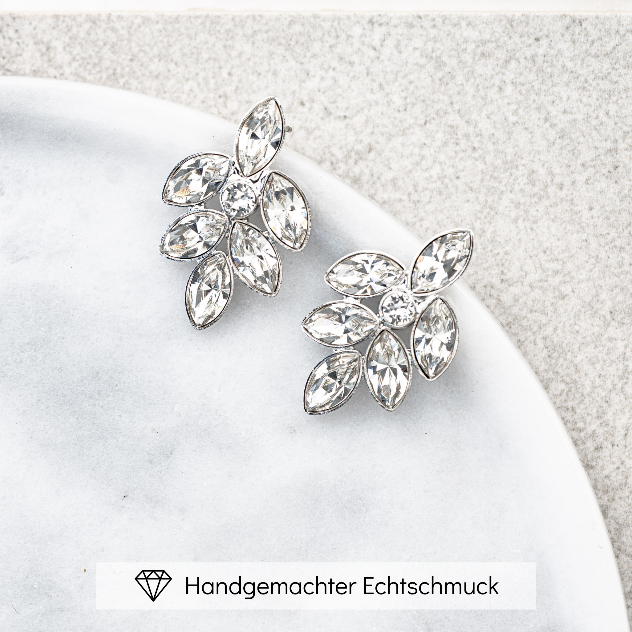 Lisbeth | elegante Ohrringe Hochzeit mit Kristallen