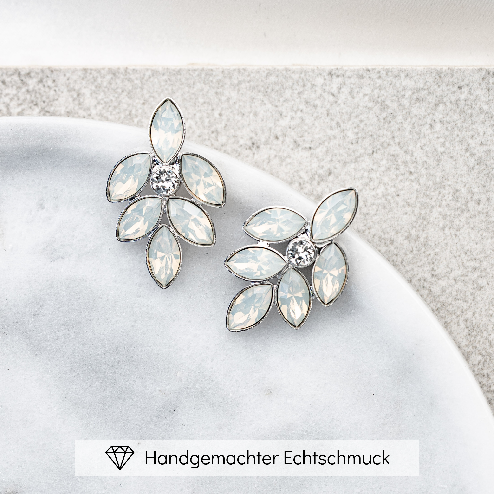Lisbeth | elegante Ohrringe Hochzeit mit Kristallen
