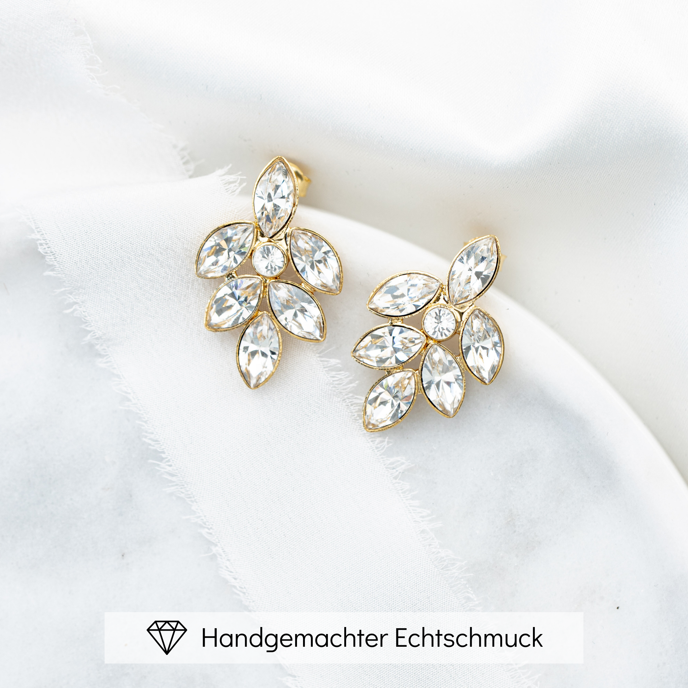 Lisbeth | elegante Ohrringe Hochzeit mit Kristallen