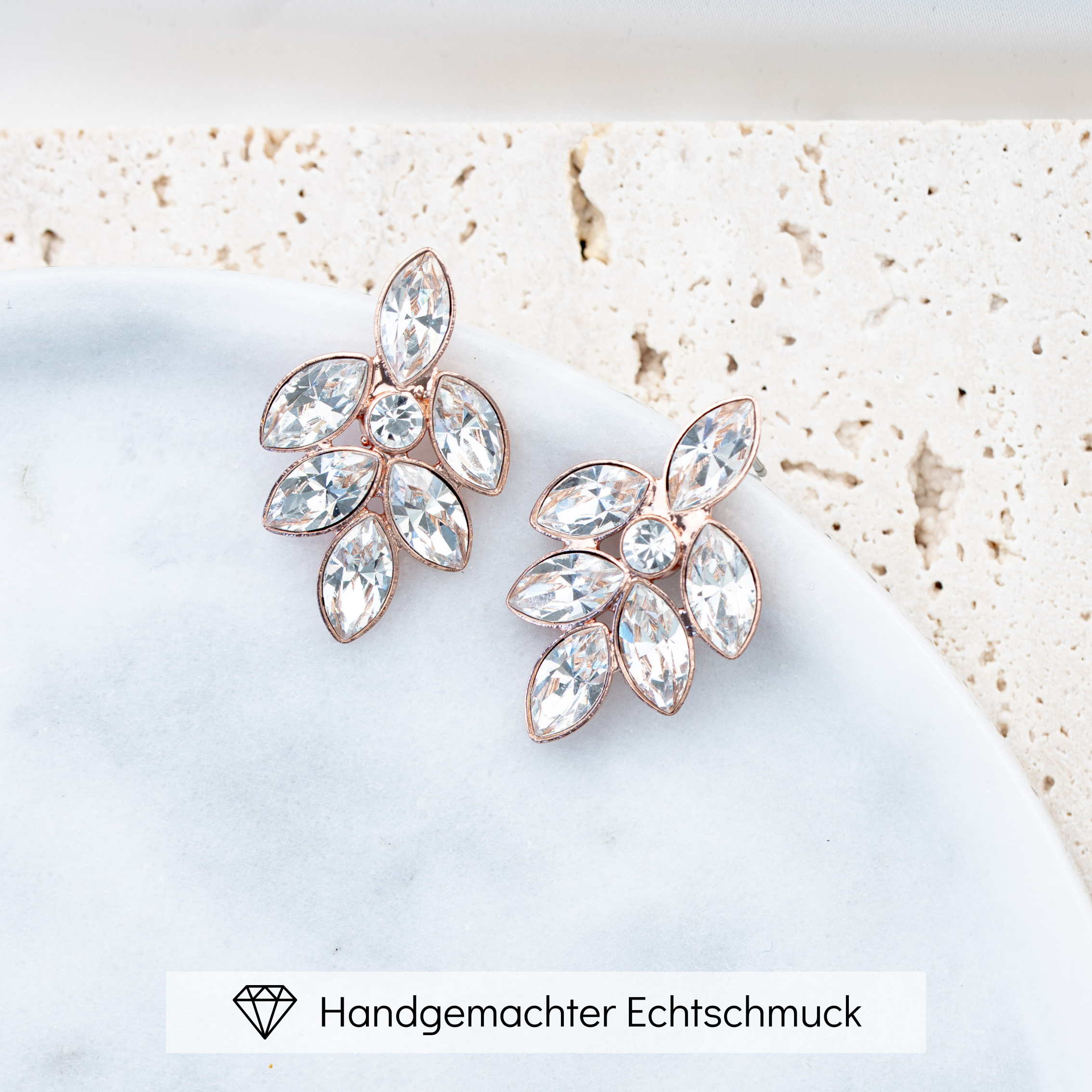 Lisbeth | elegante Ohrringe Hochzeit mit Kristallen