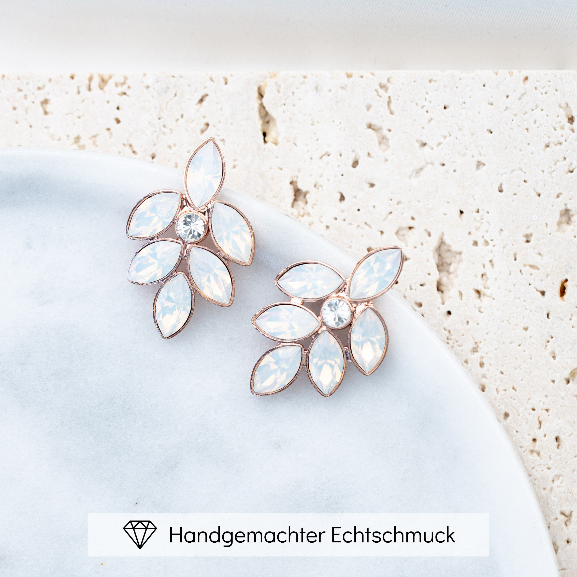 Lisbeth | Ohrringe Hochzeit mit Kristallen