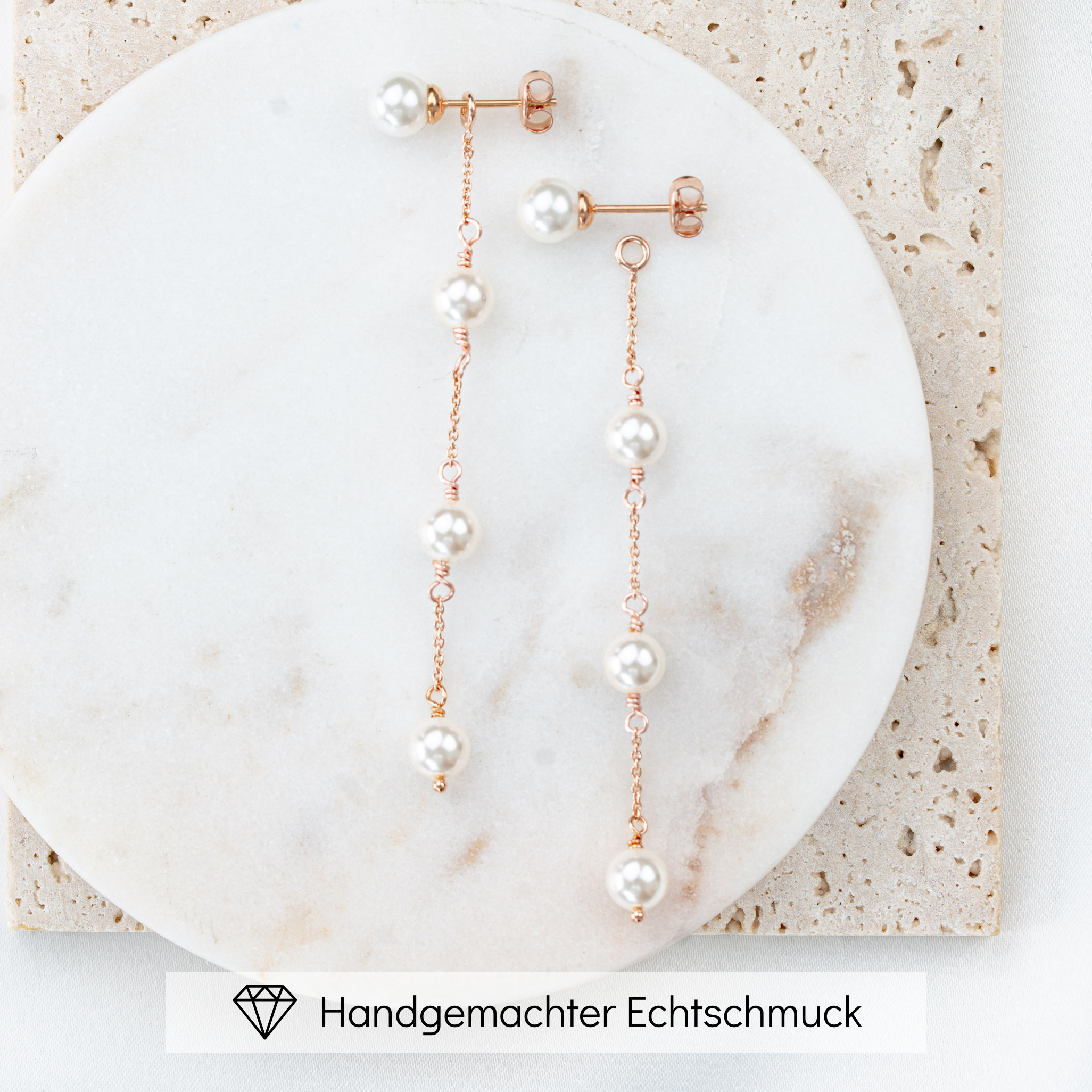 Lola | Ohrringe Hochzeit mit Perlen hängend