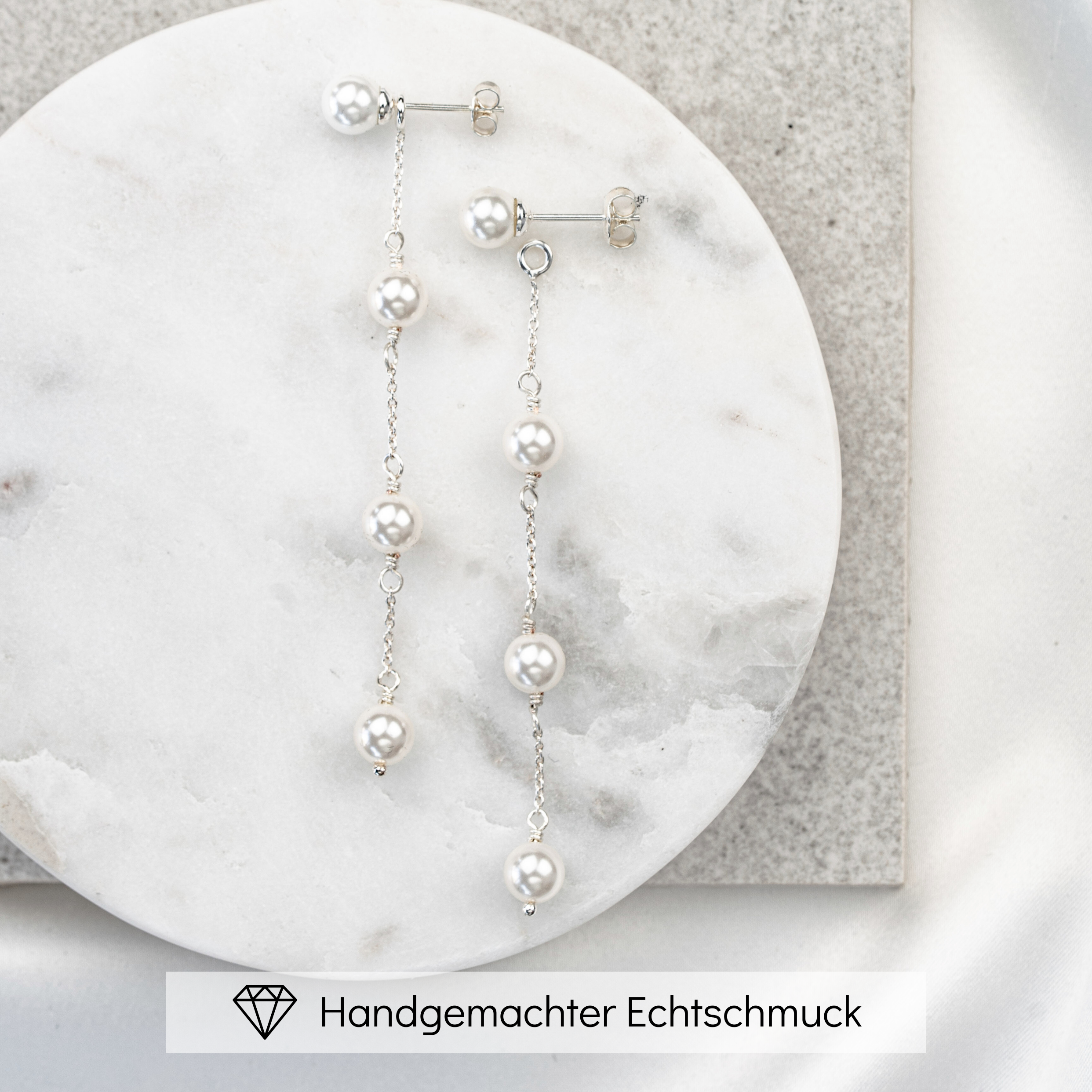 Lola | Ohrringe Hochzeit mit Perlen hängend