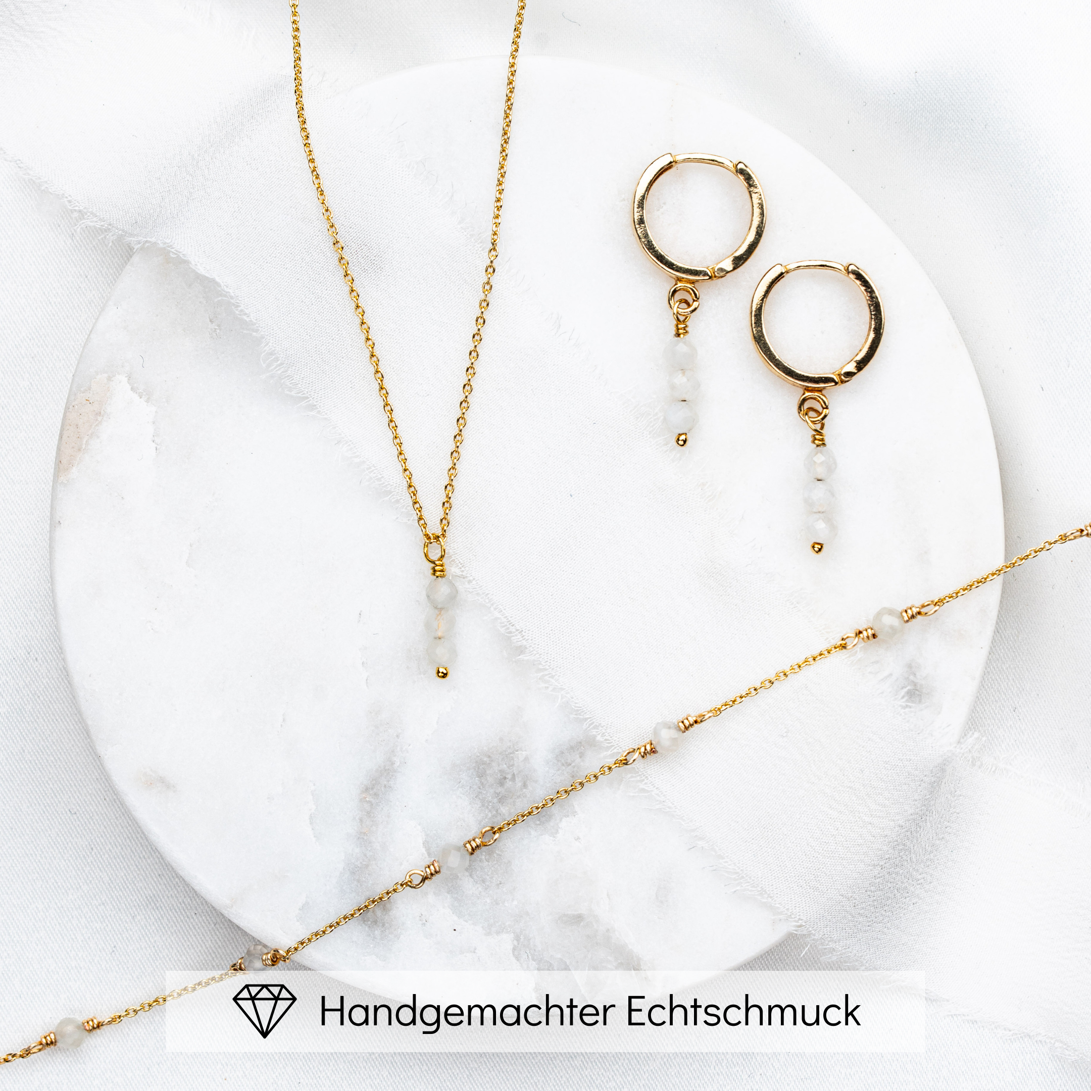 Luna | Brautschmuck Set mit Mondstein