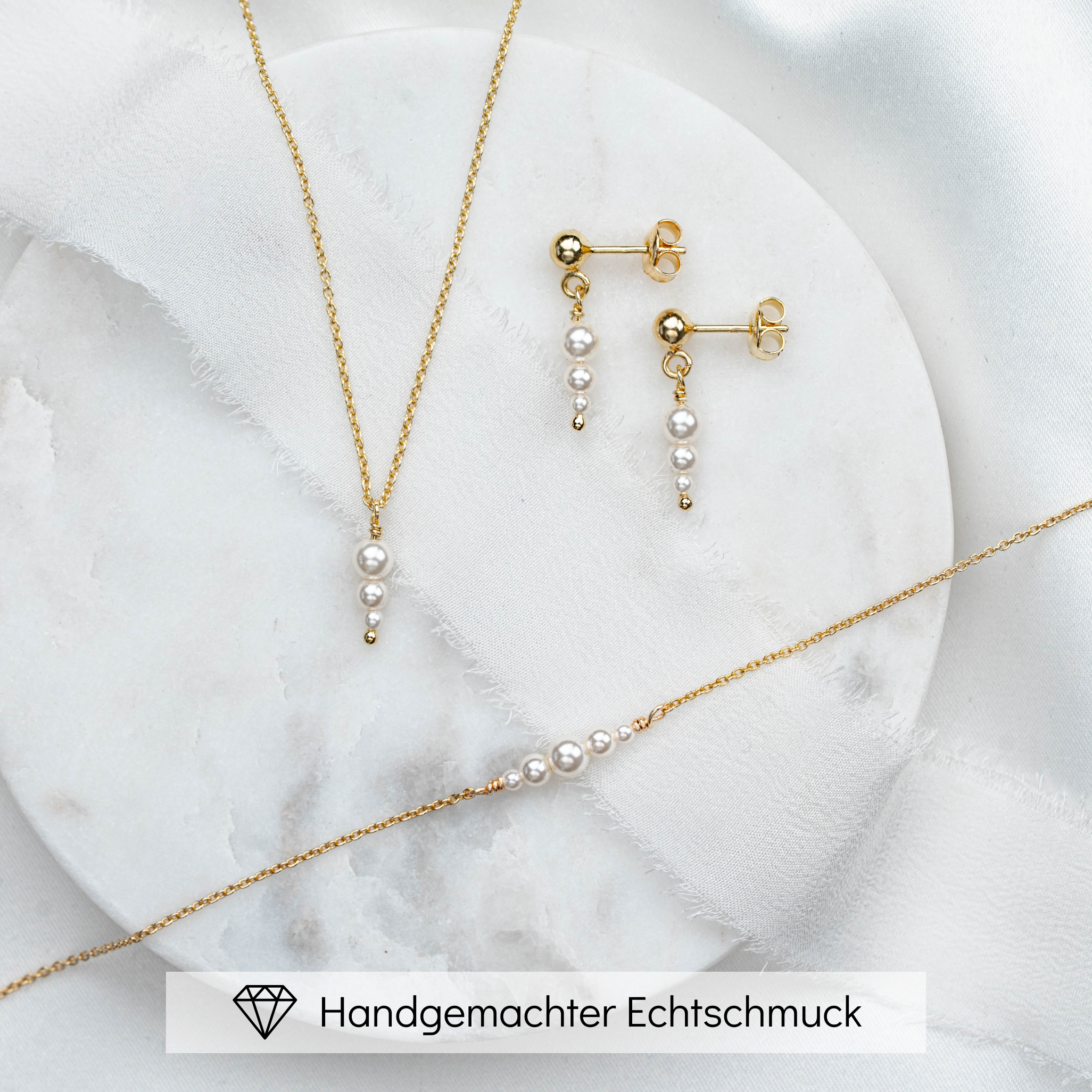 Mariella | Brautschmuck Set mit Perlen - Perlenschmuck Braut
