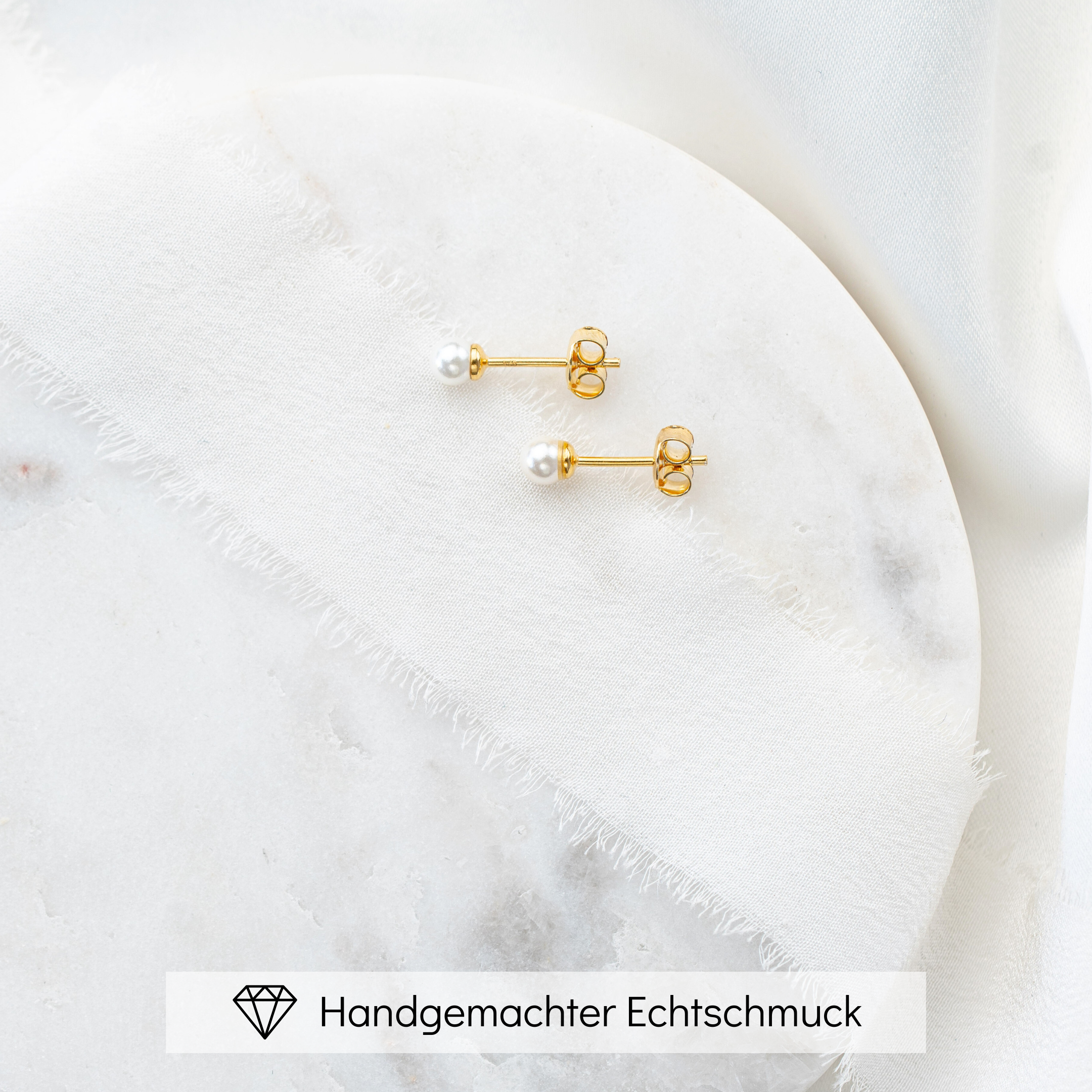 Perla 4mm | schlichte Perlenstecker Hochzeit
