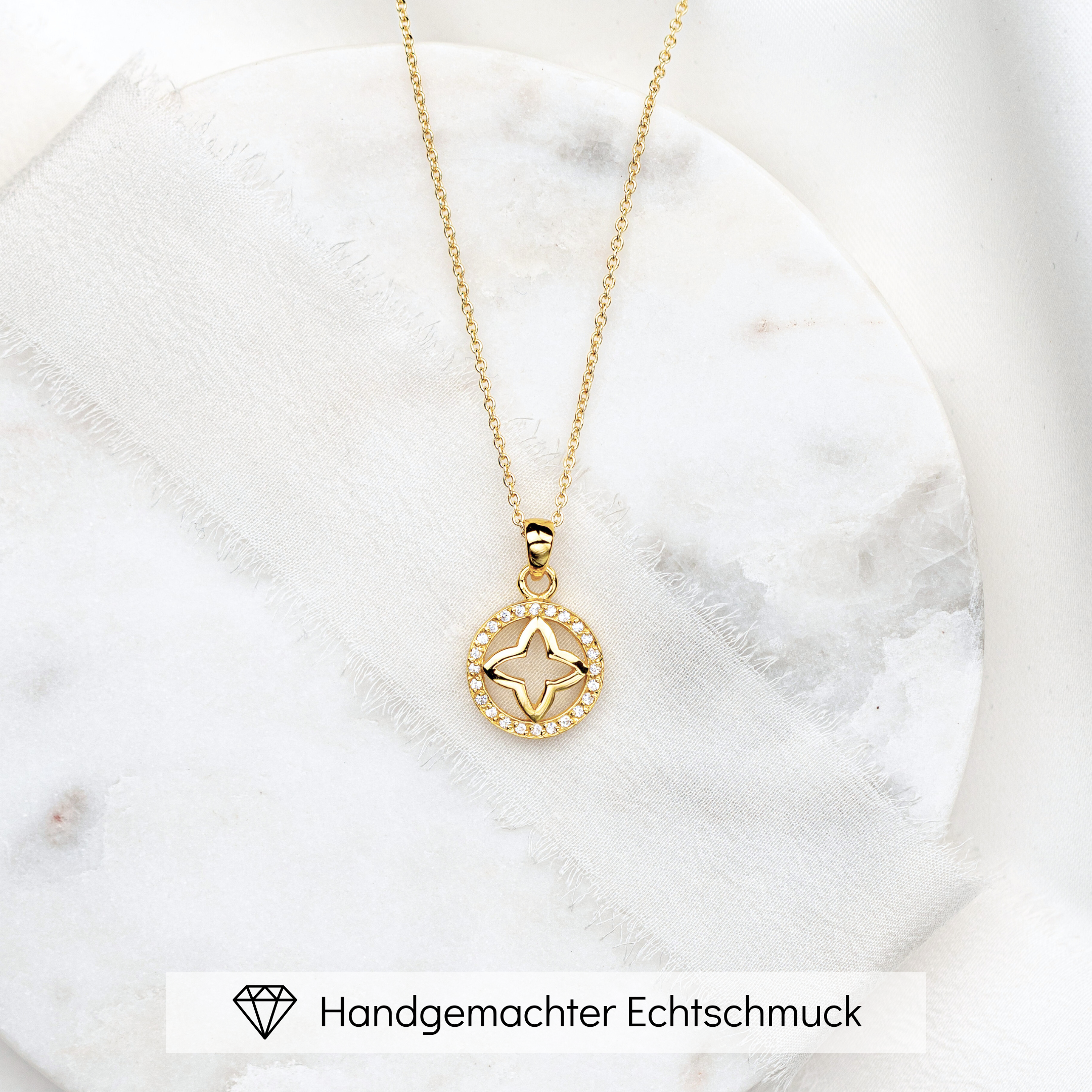 Olivia | Braut Halskette runder Anhänger