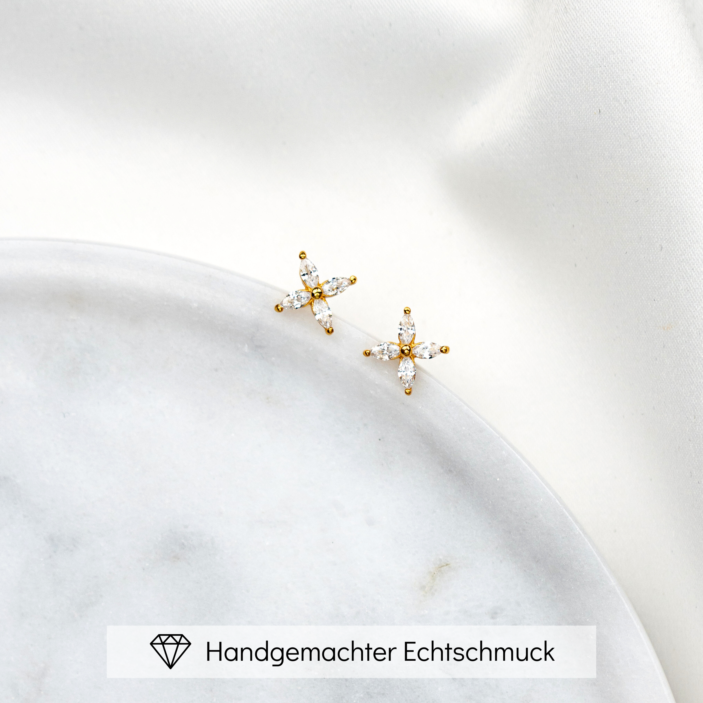 Paola mit Zirkonia | Braut Ohrringe Stern