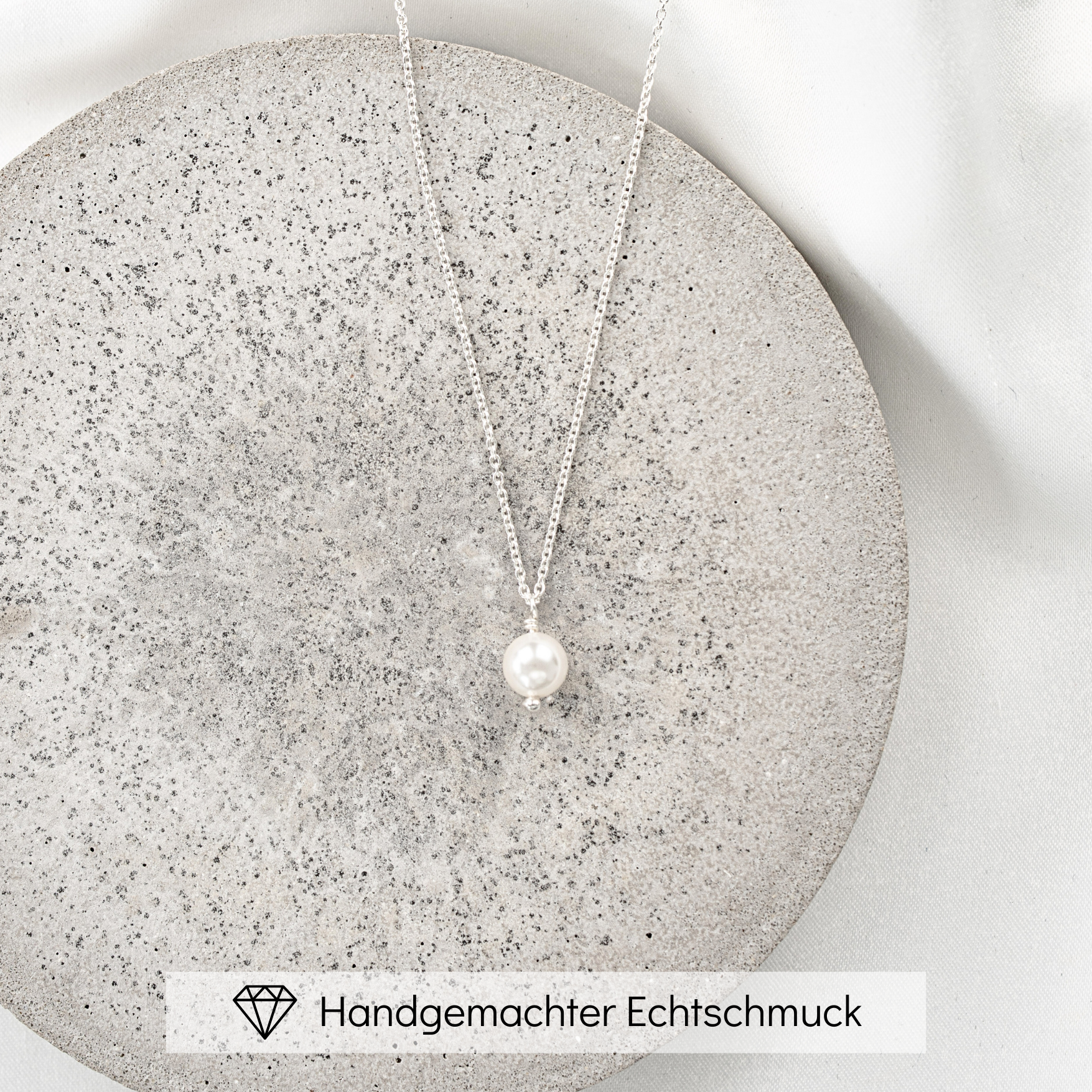 Perla 6mm | Halskette Braut mit kleiner veganer Perle