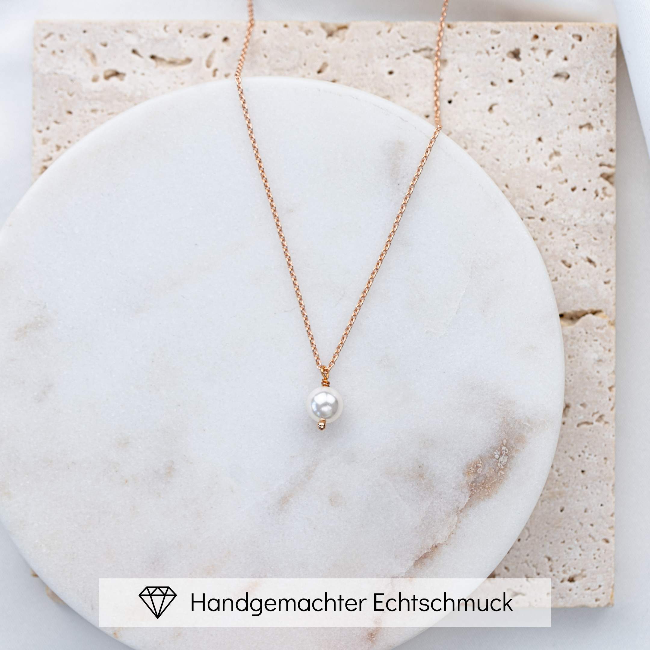 Perla 6mm | Halskette Braut mit kleiner veganer Perle