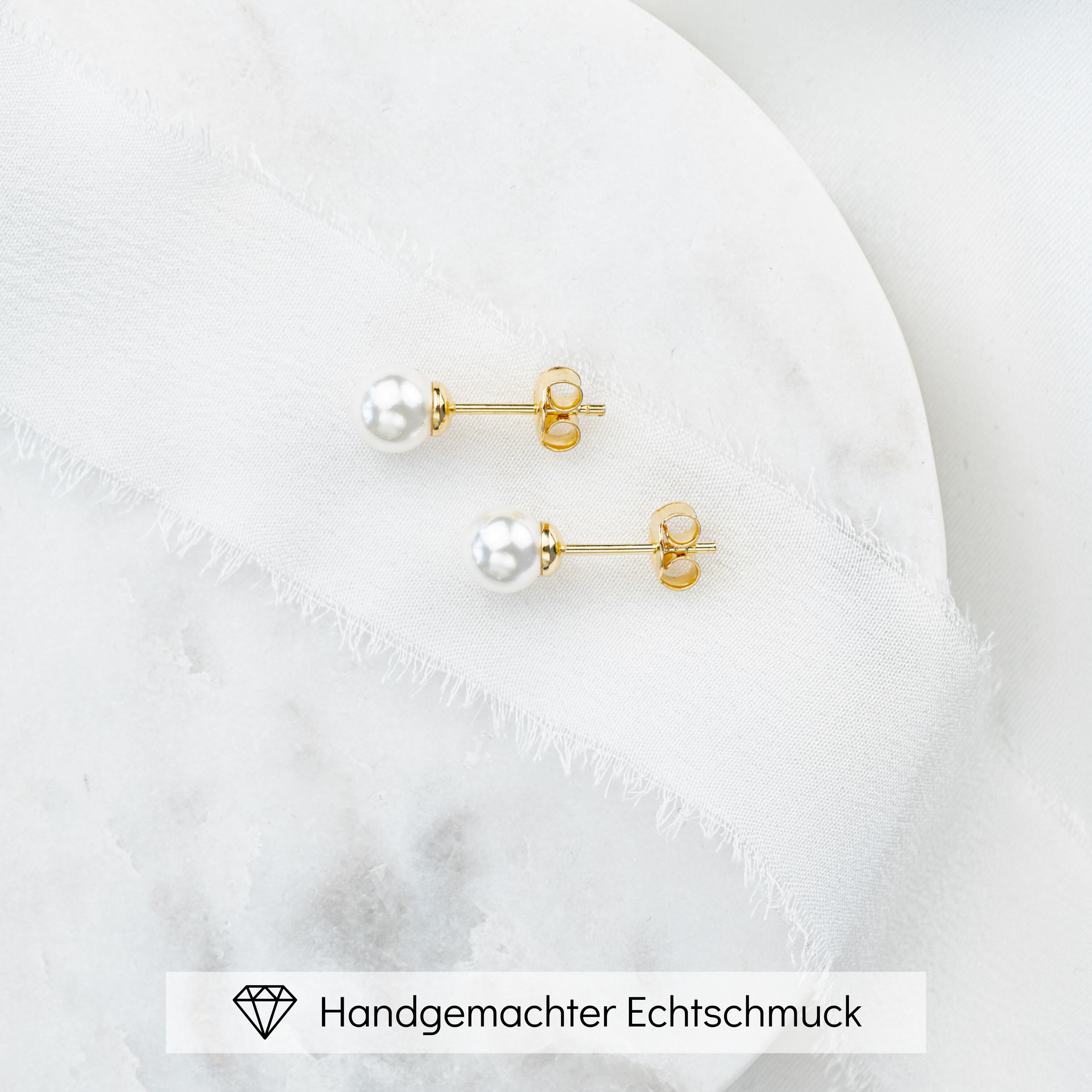 Perla 6mm | schlichte Perlenstecker Hochzeit
