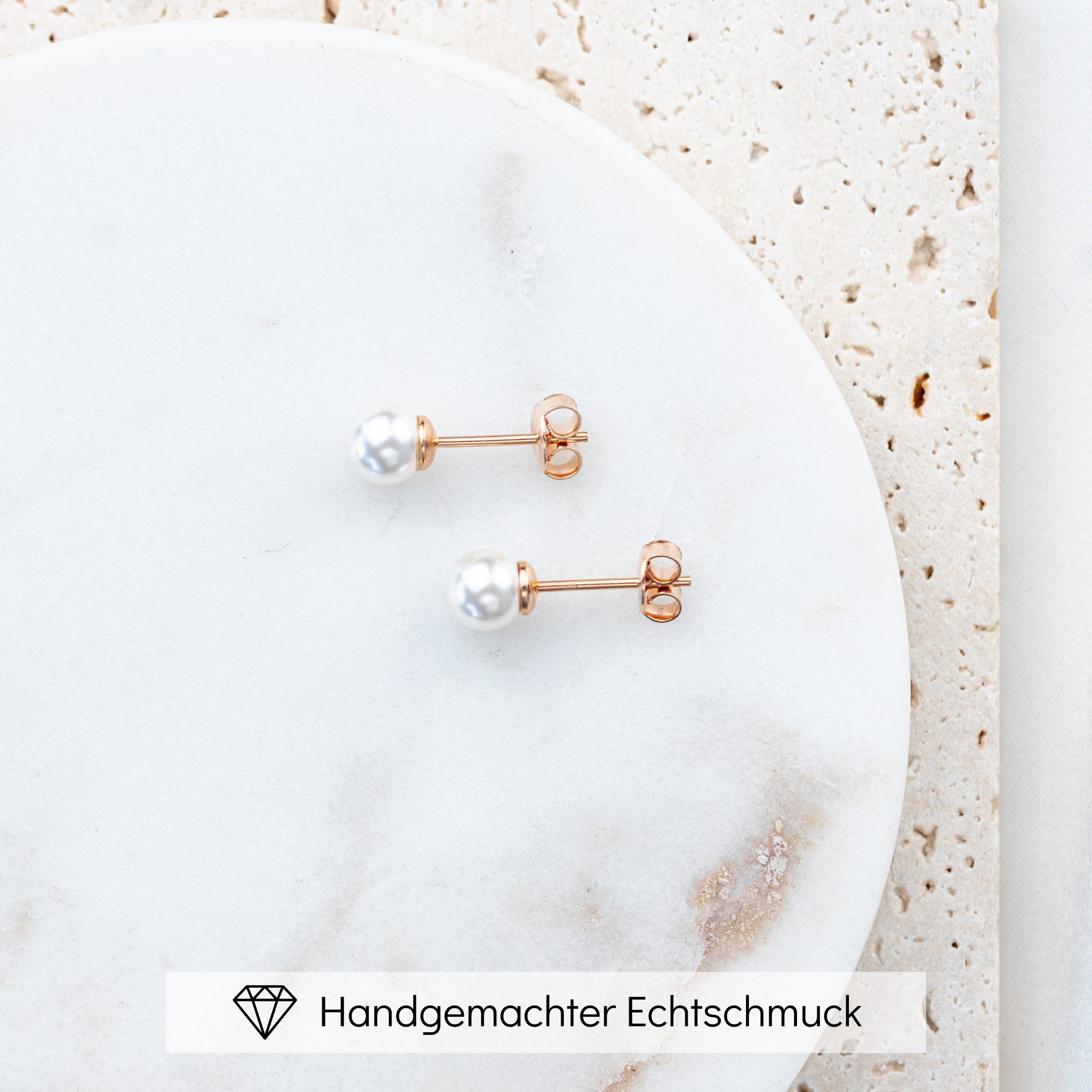 Perla 6mm | schlichte Perlenstecker Hochzeit