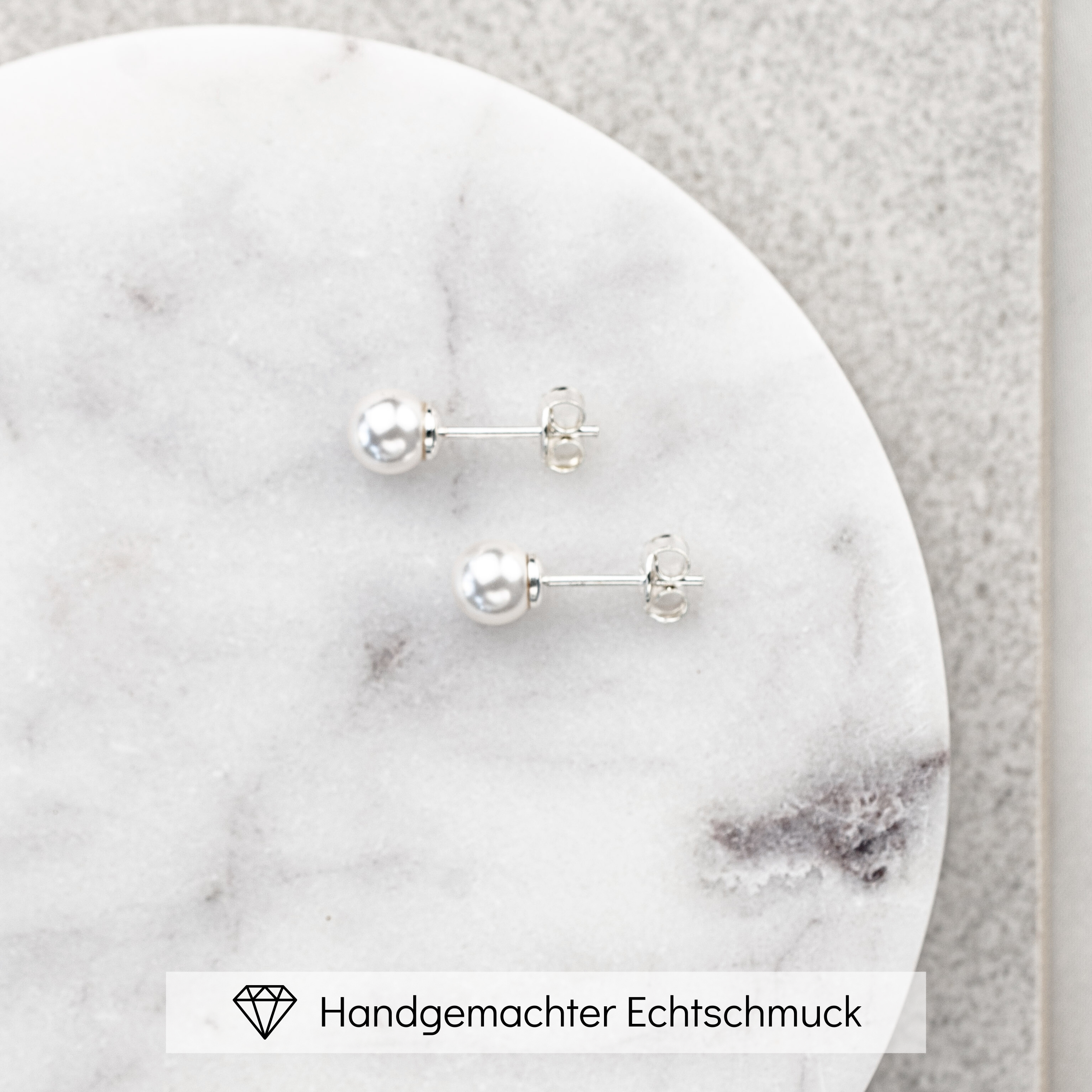 Perla 6mm | schlichte Perlenstecker Hochzeit