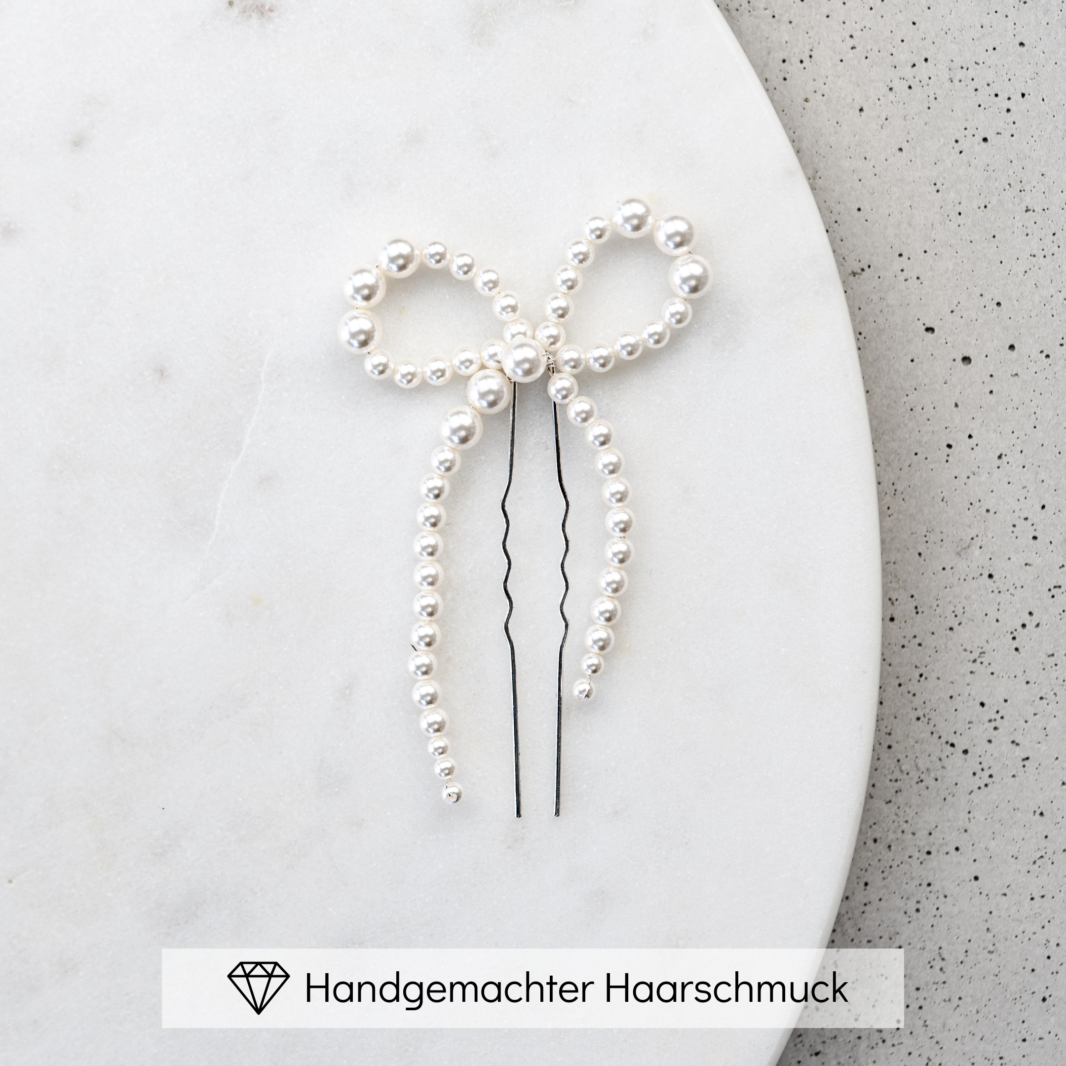 Pina | Haarschmuck Hochzeit - Haarnadeln Schleife aus Perlen