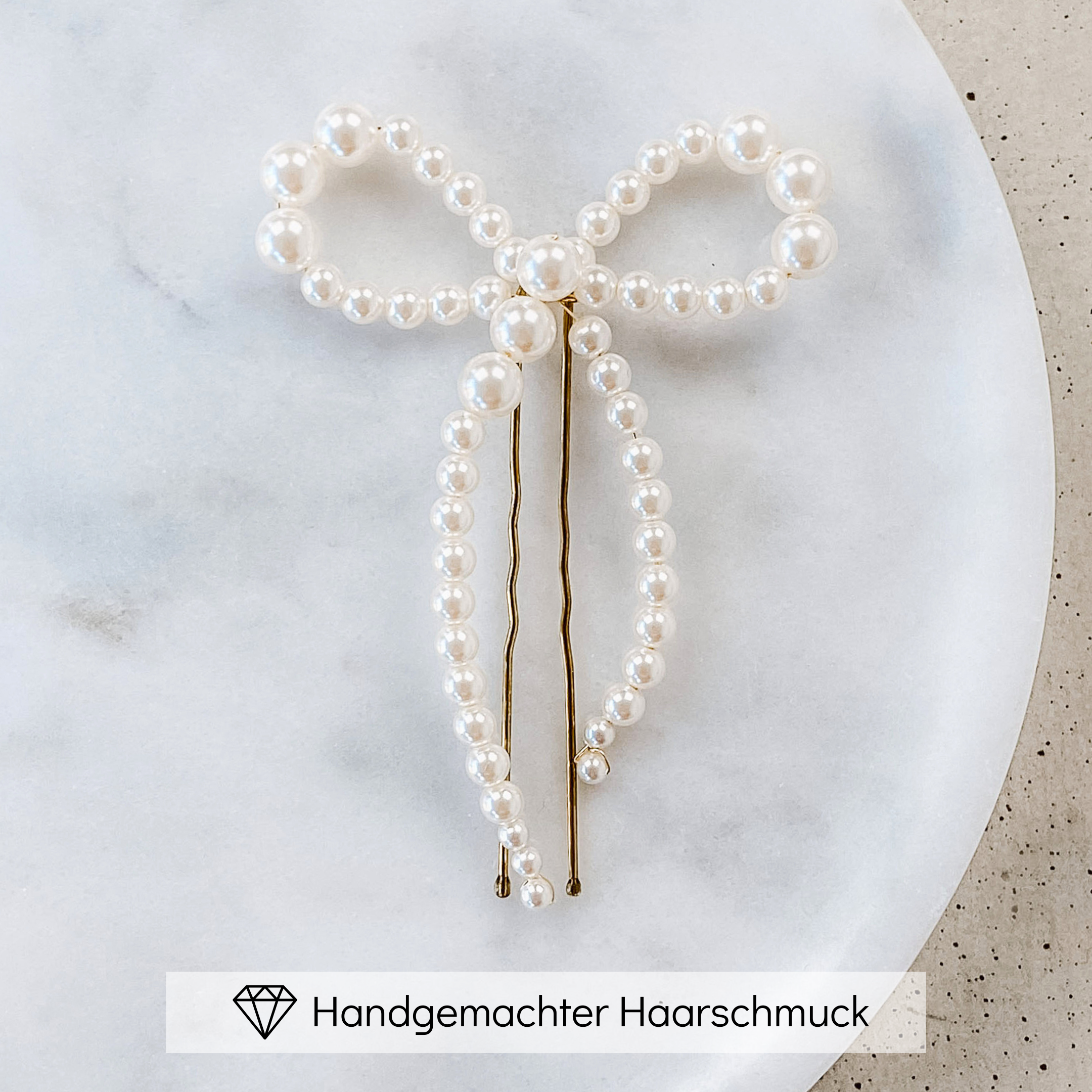 Pina | Haarschmuck Hochzeit - Haarnadeln Schleife aus Perlen