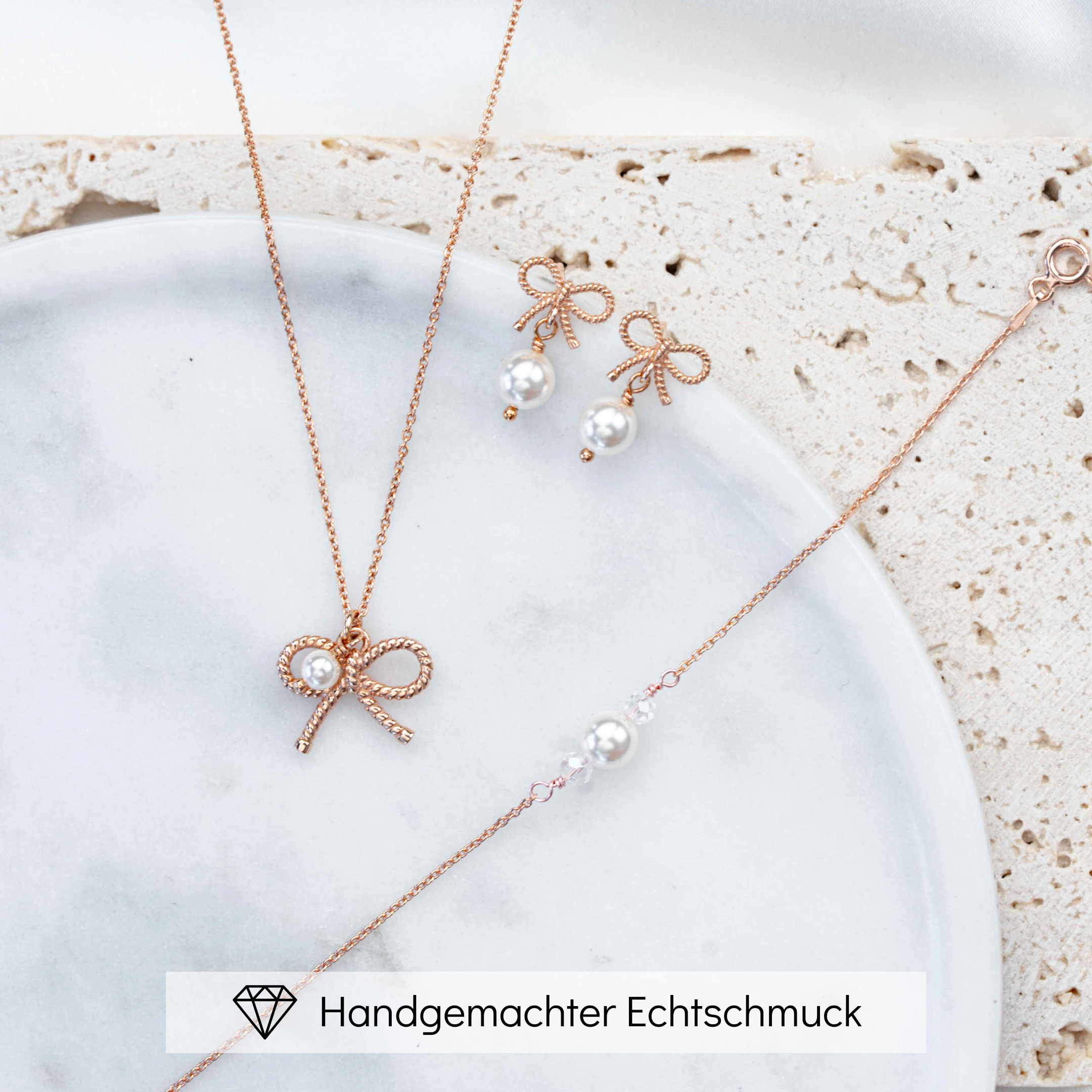 Pinella | Brautschmuck Set mit Schleife und Perle