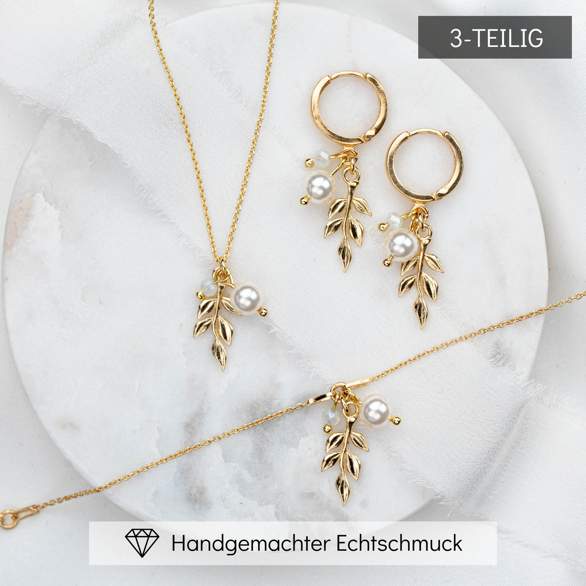 Resi | Brautschmuck Set mit Blättern