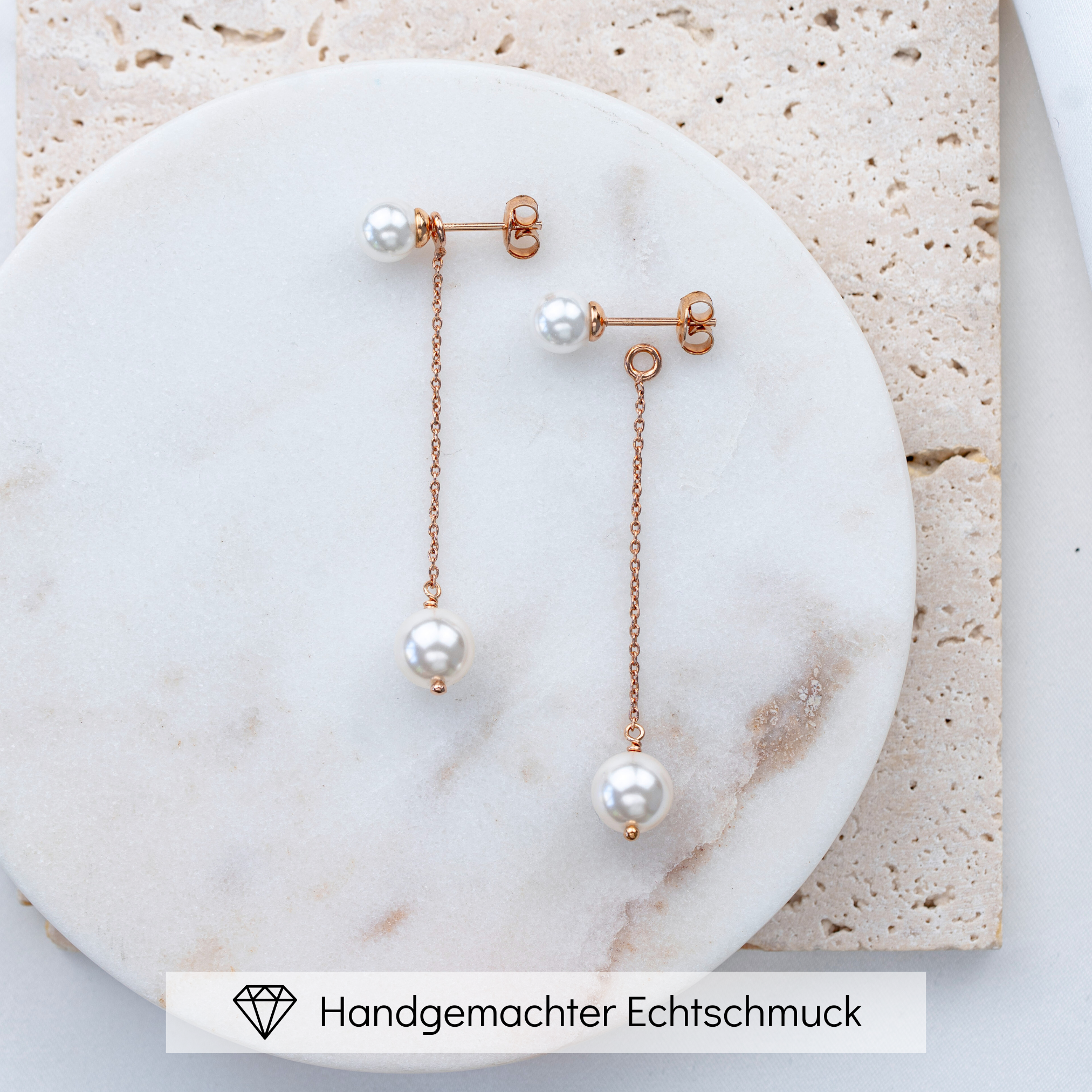 Sam | Brautohrringe hängend mit Perlen