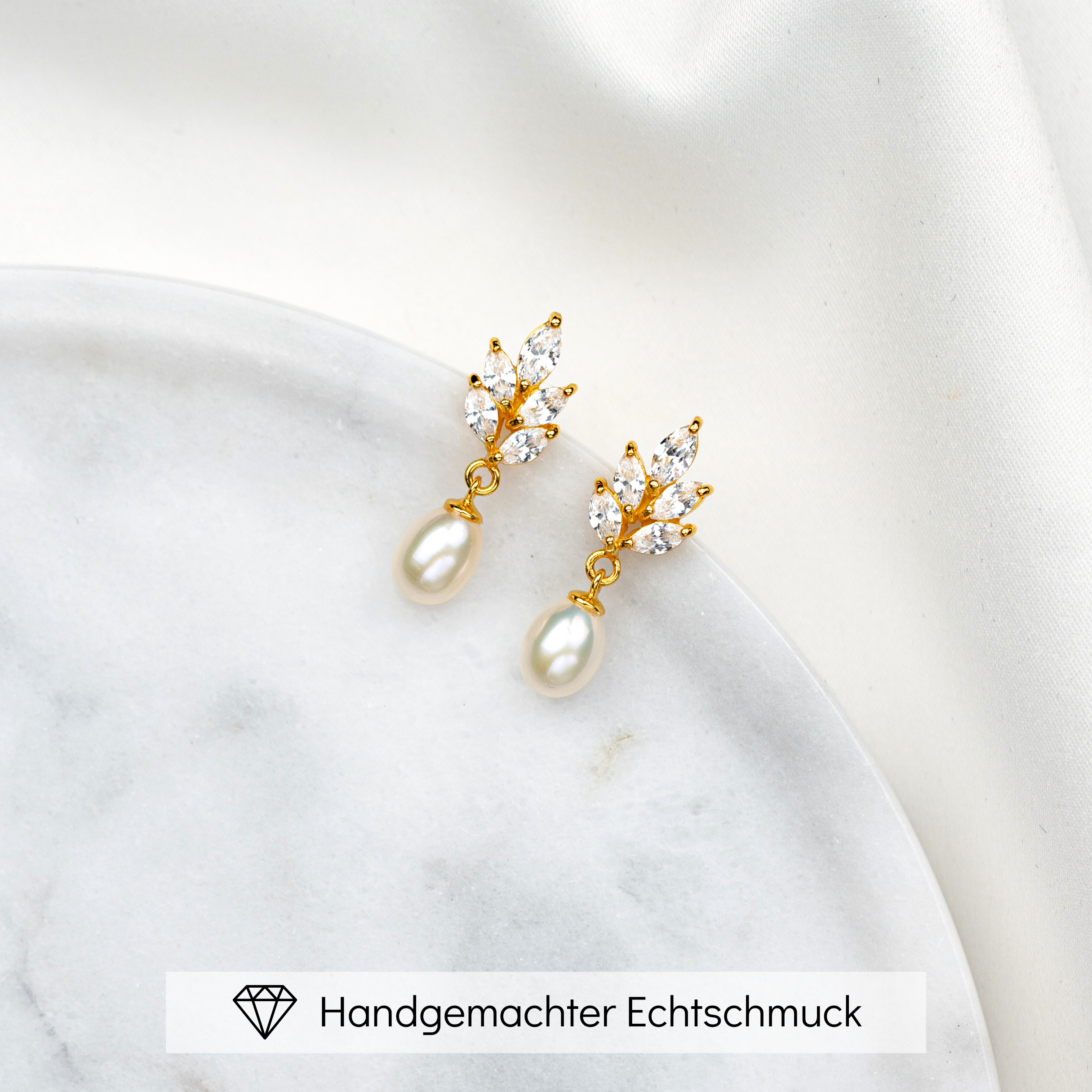 Tilla | Braut Ohrringe mit echter Perle