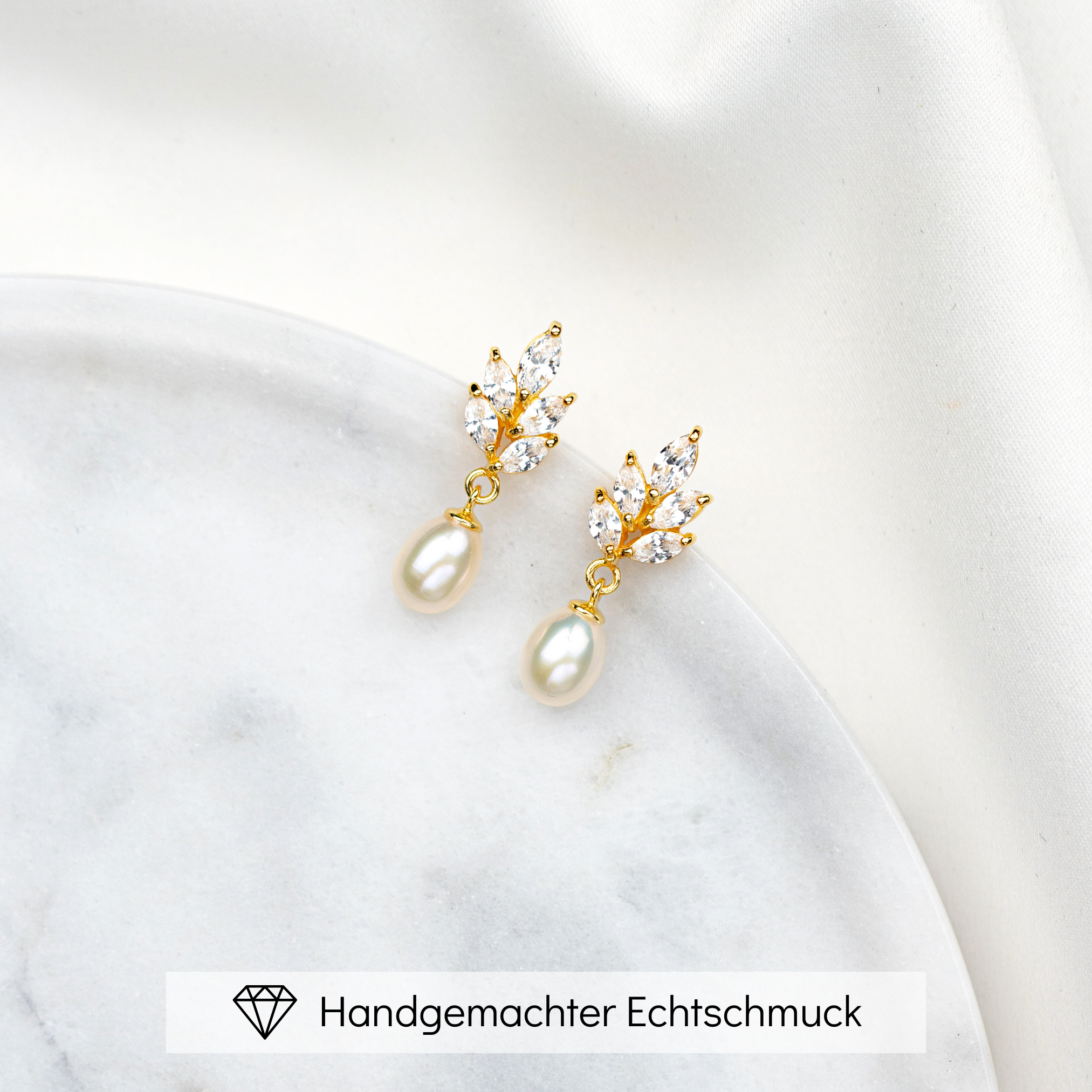 Tilla | Braut Ohrringe mit echter Perle