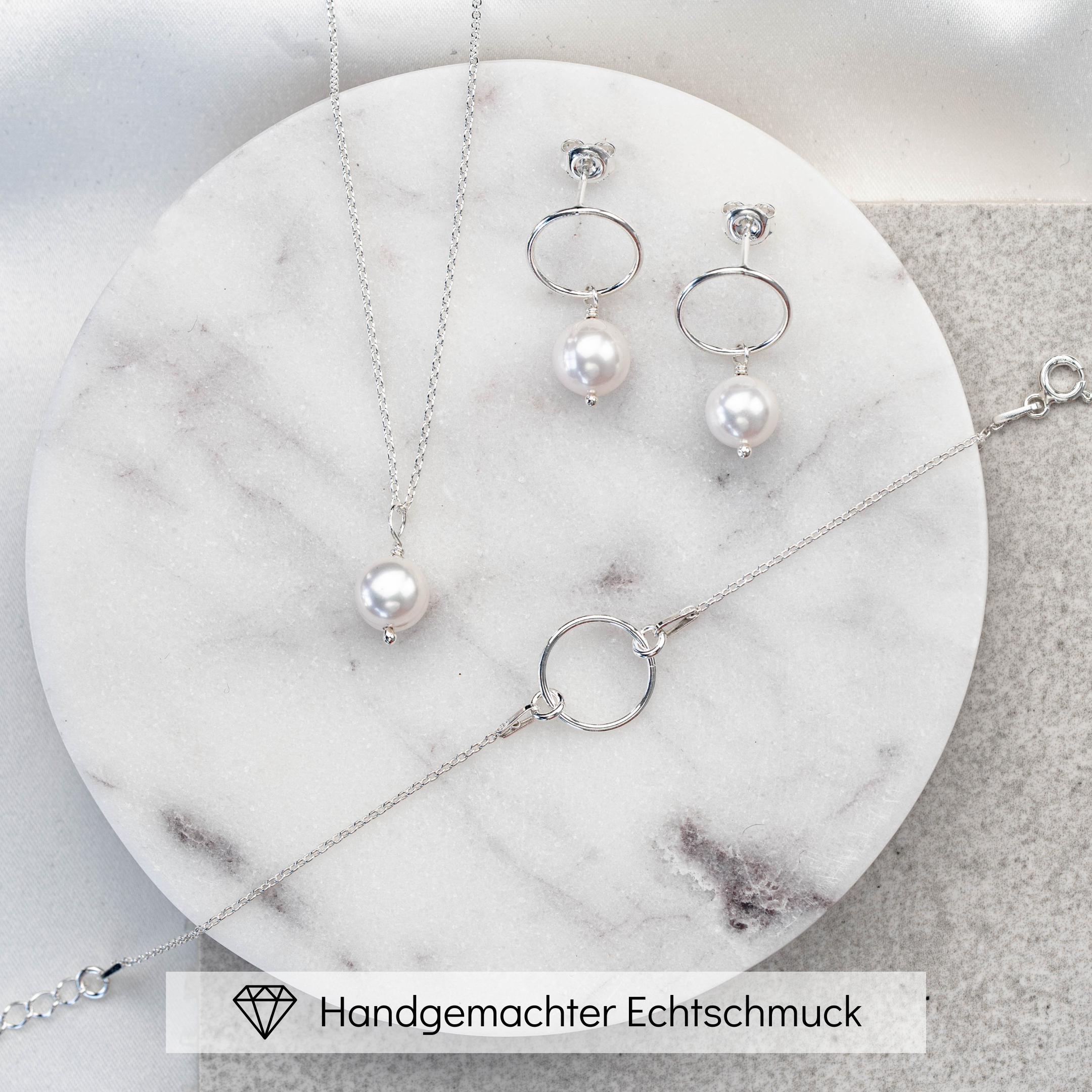Toni | Hochzeitsschmuck Set mit echten Süßwasserperlen