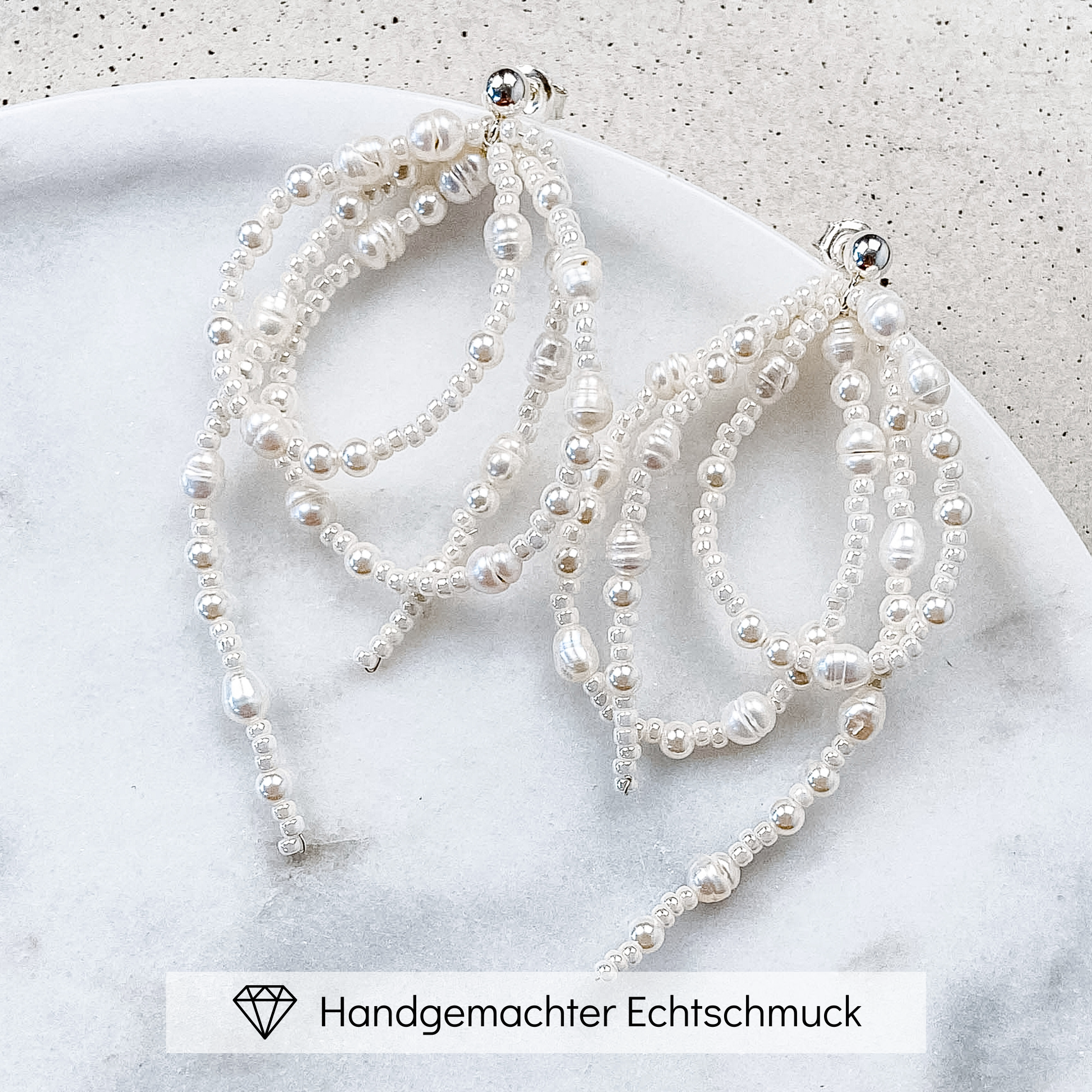 Valentina | Ohrringe Hochzeit mit echten Süßwasserperlen