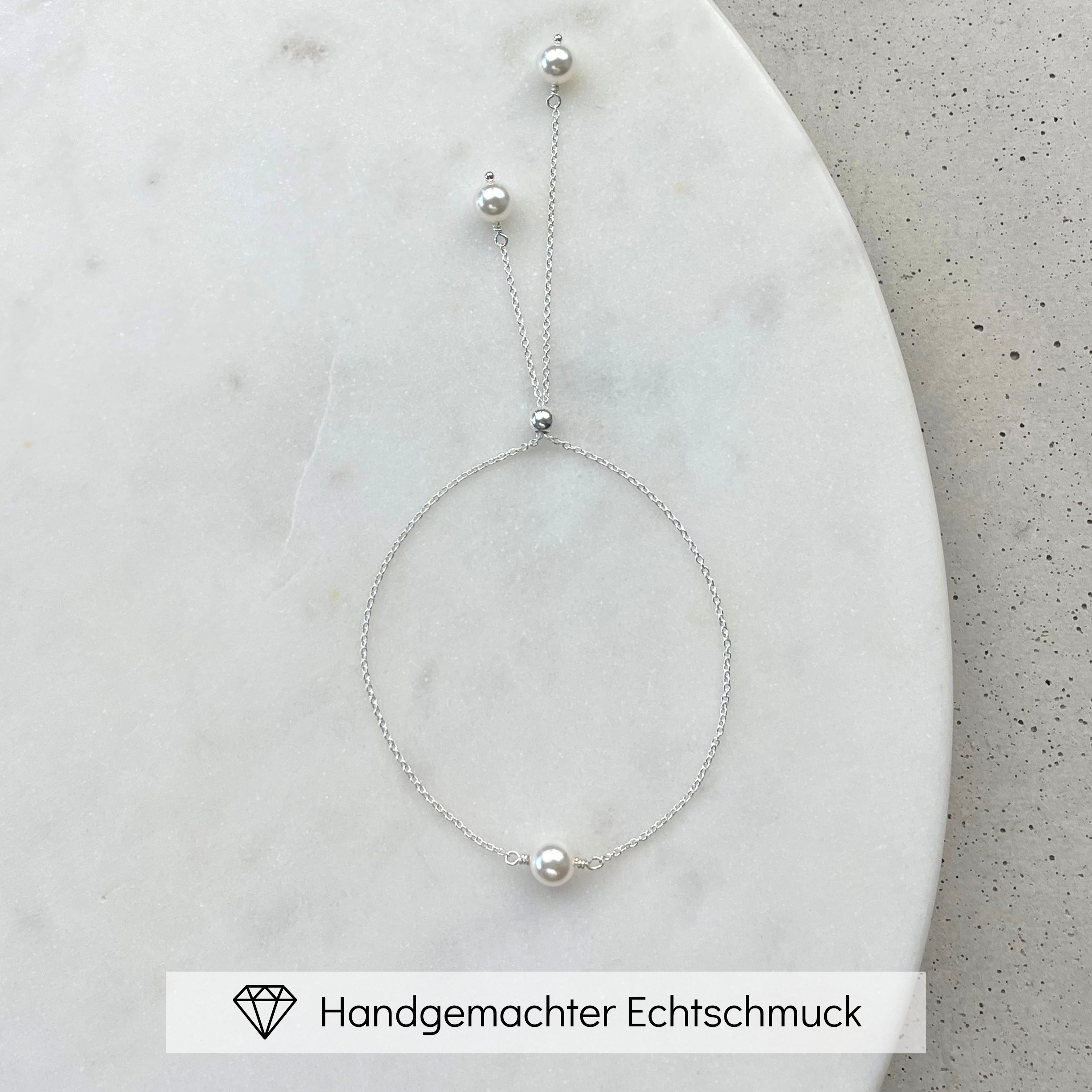 Valeria | Armband Hochzeit mit Perlenanhänger verstellbar