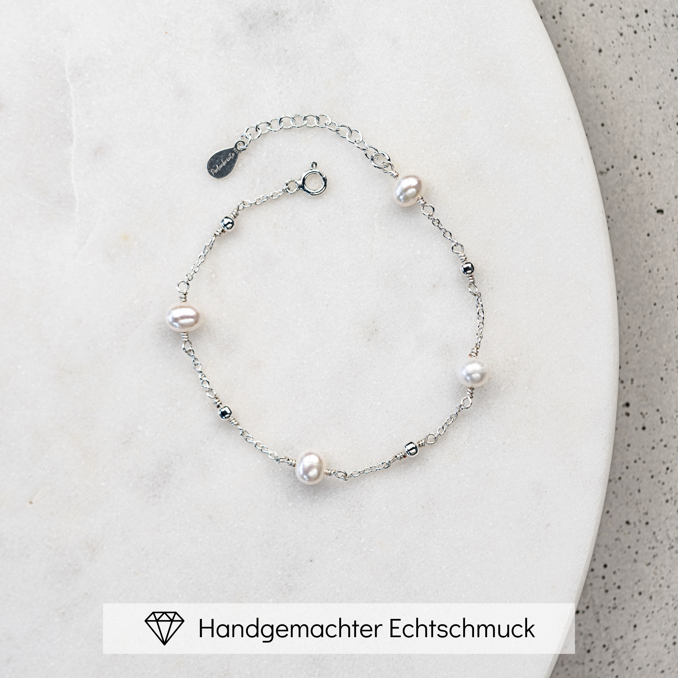 Valli | Brautarmband mit echten Perlen - Süßwasserperlen
