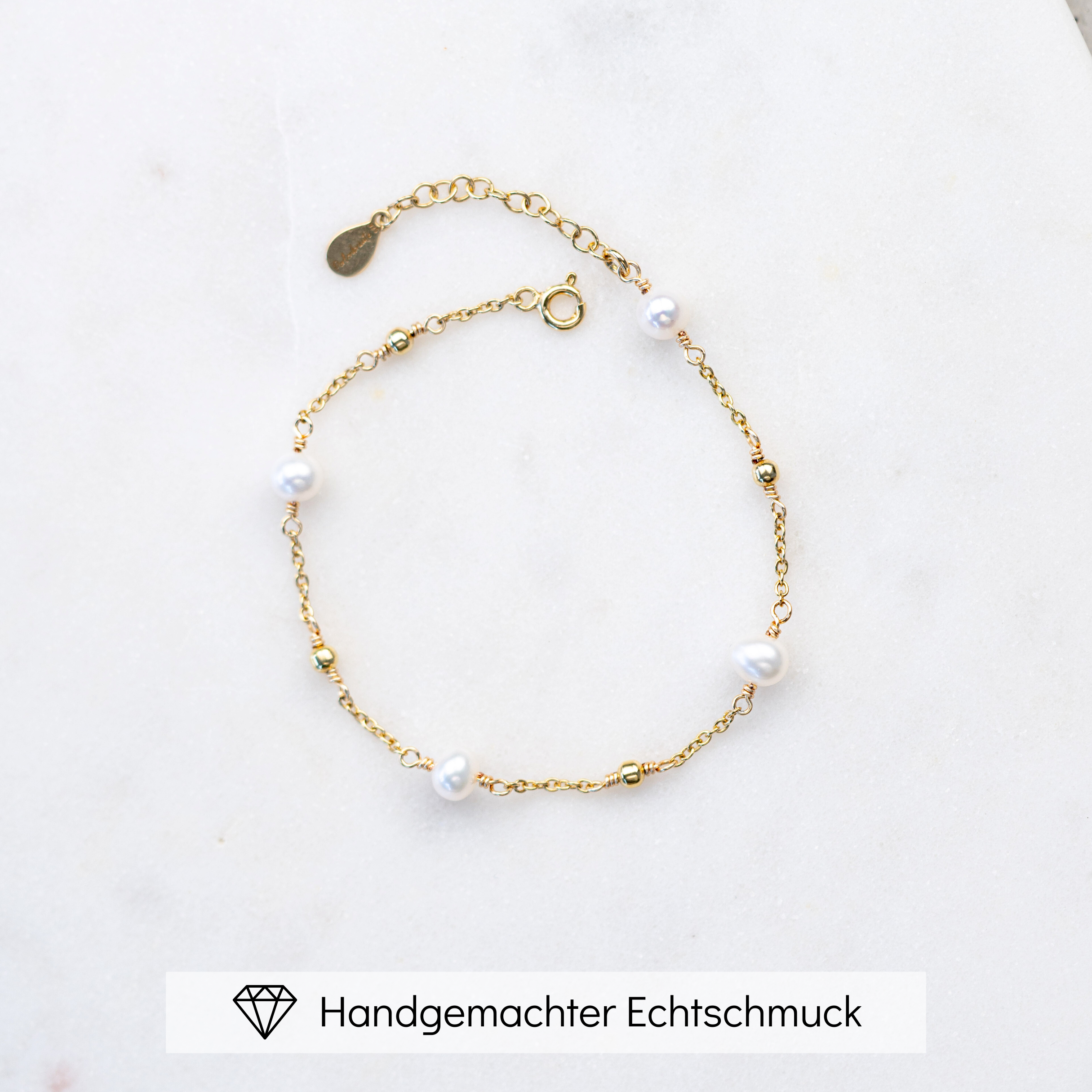 Valli | Brautarmband mit echten Perlen - Süßwasserperlen