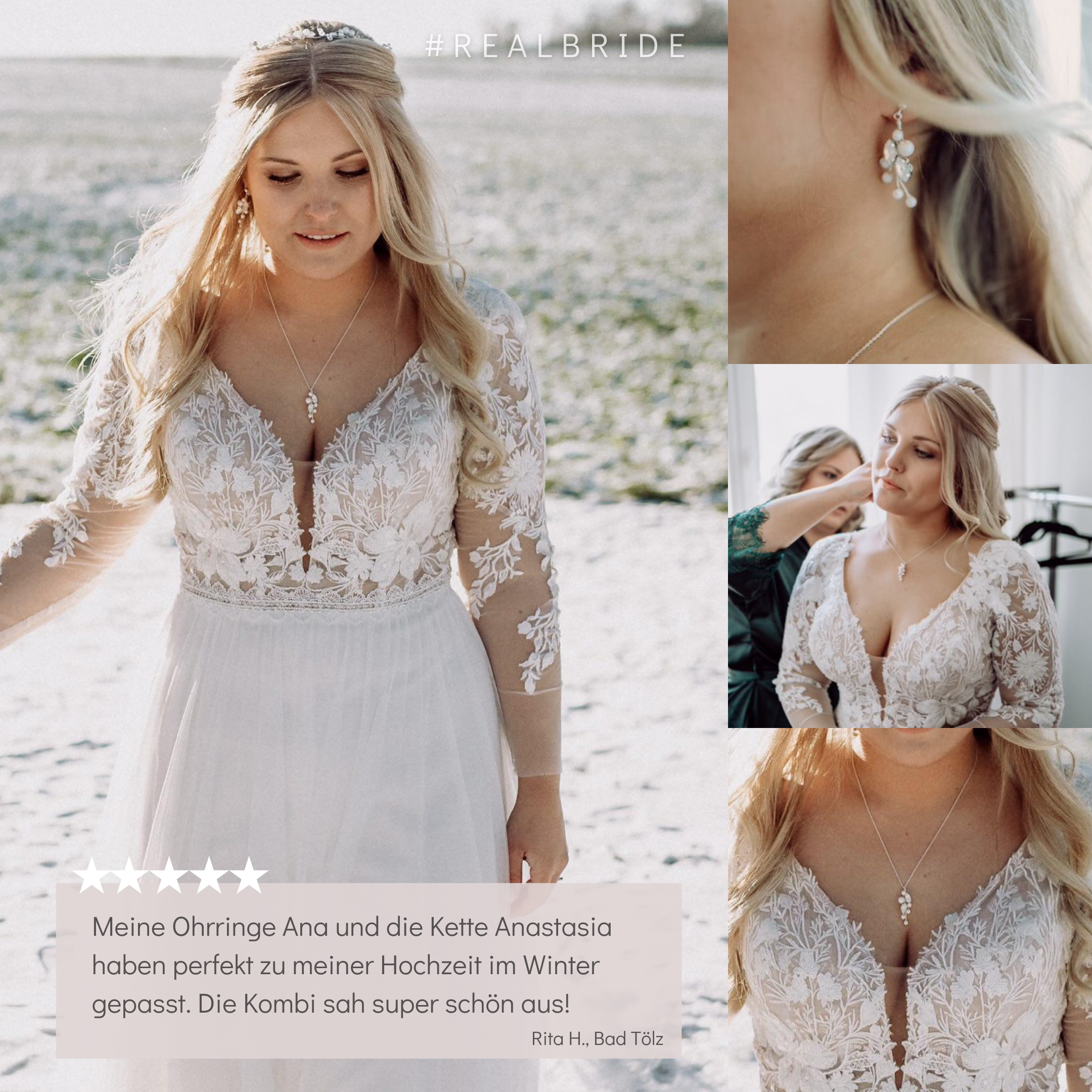 Ana | Ohrringe Hochzeit mit Perlen