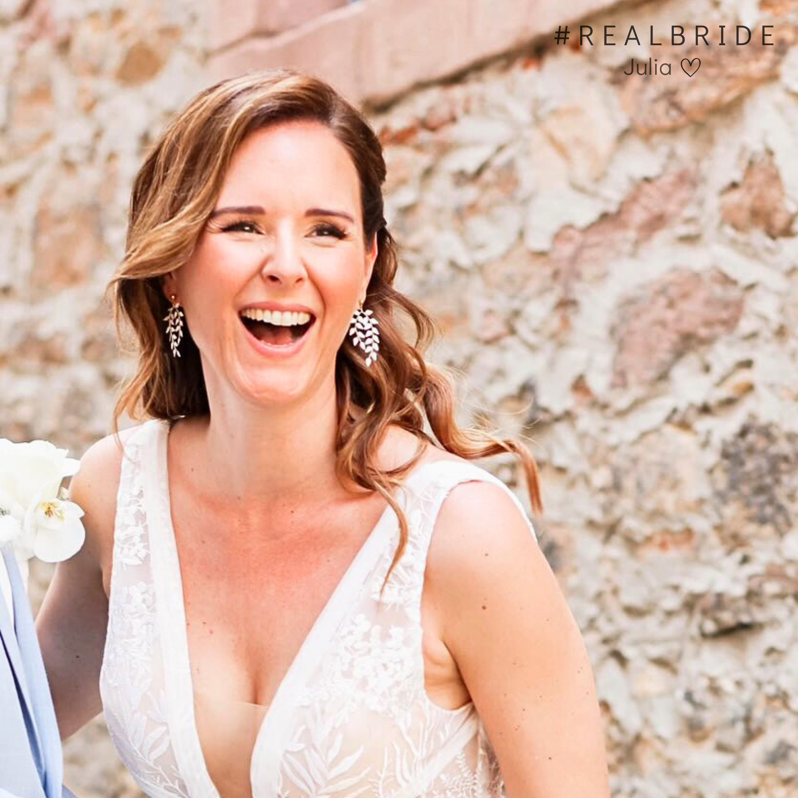 Lana | Brautohrringe hängend mit Blättern