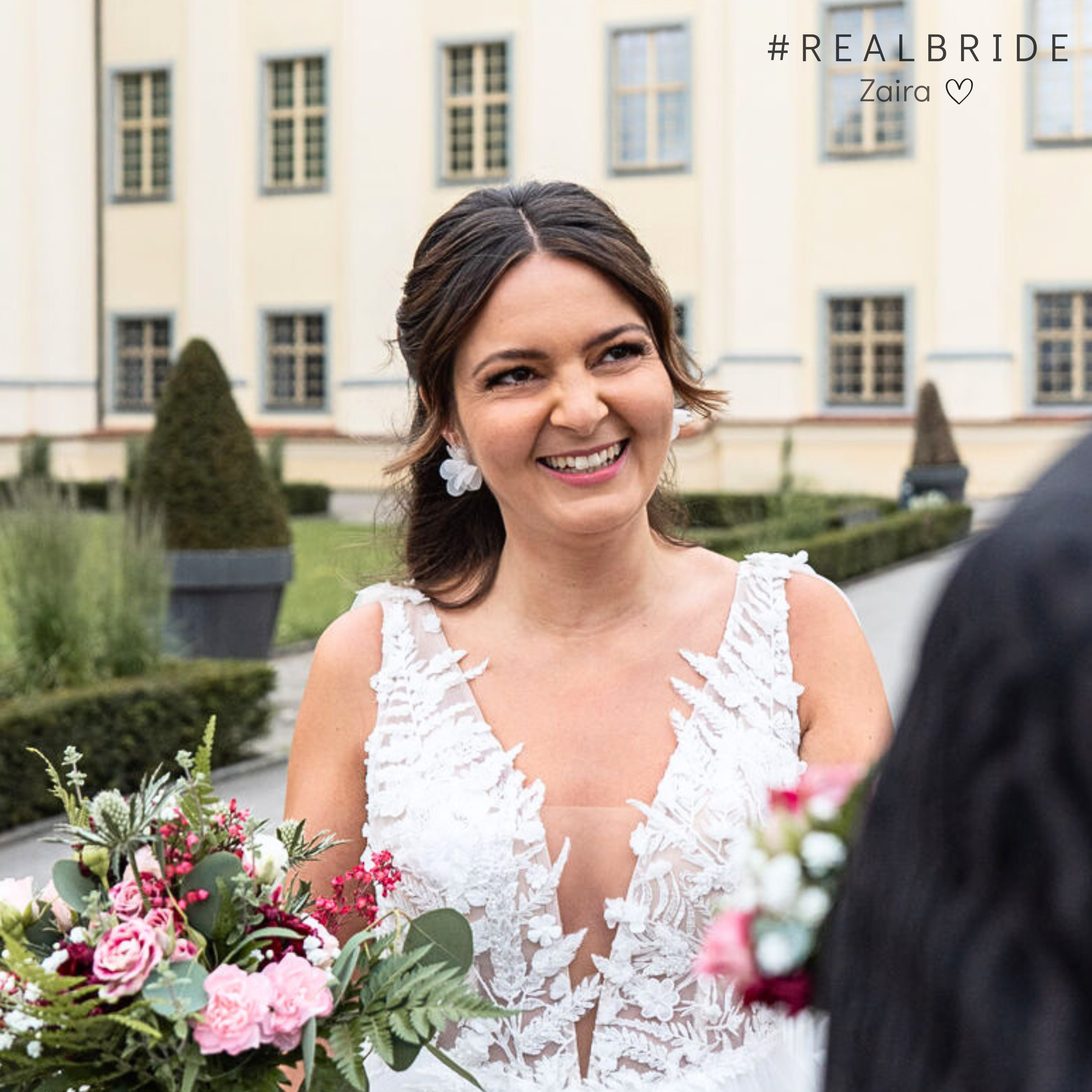 Emmi | Brautohrringe mit Stoffblüte