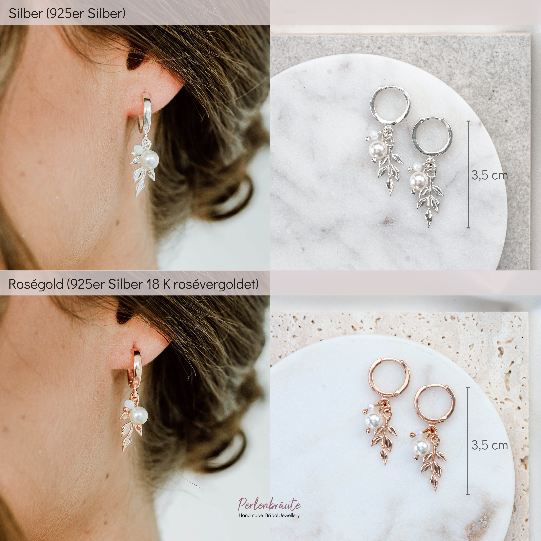 Resi | Brautcreolen mit Perle