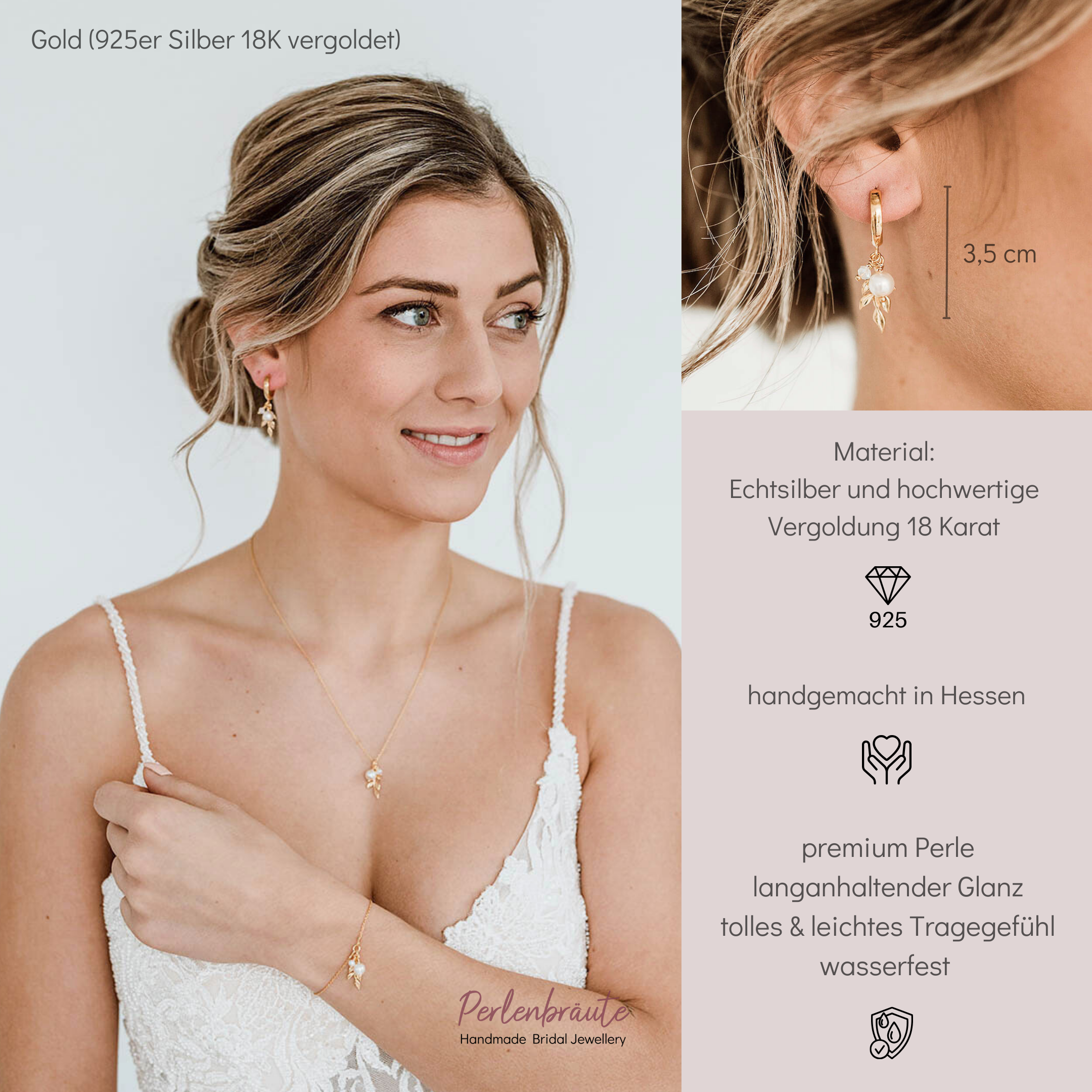 Resi | Brautcreolen mit Perle