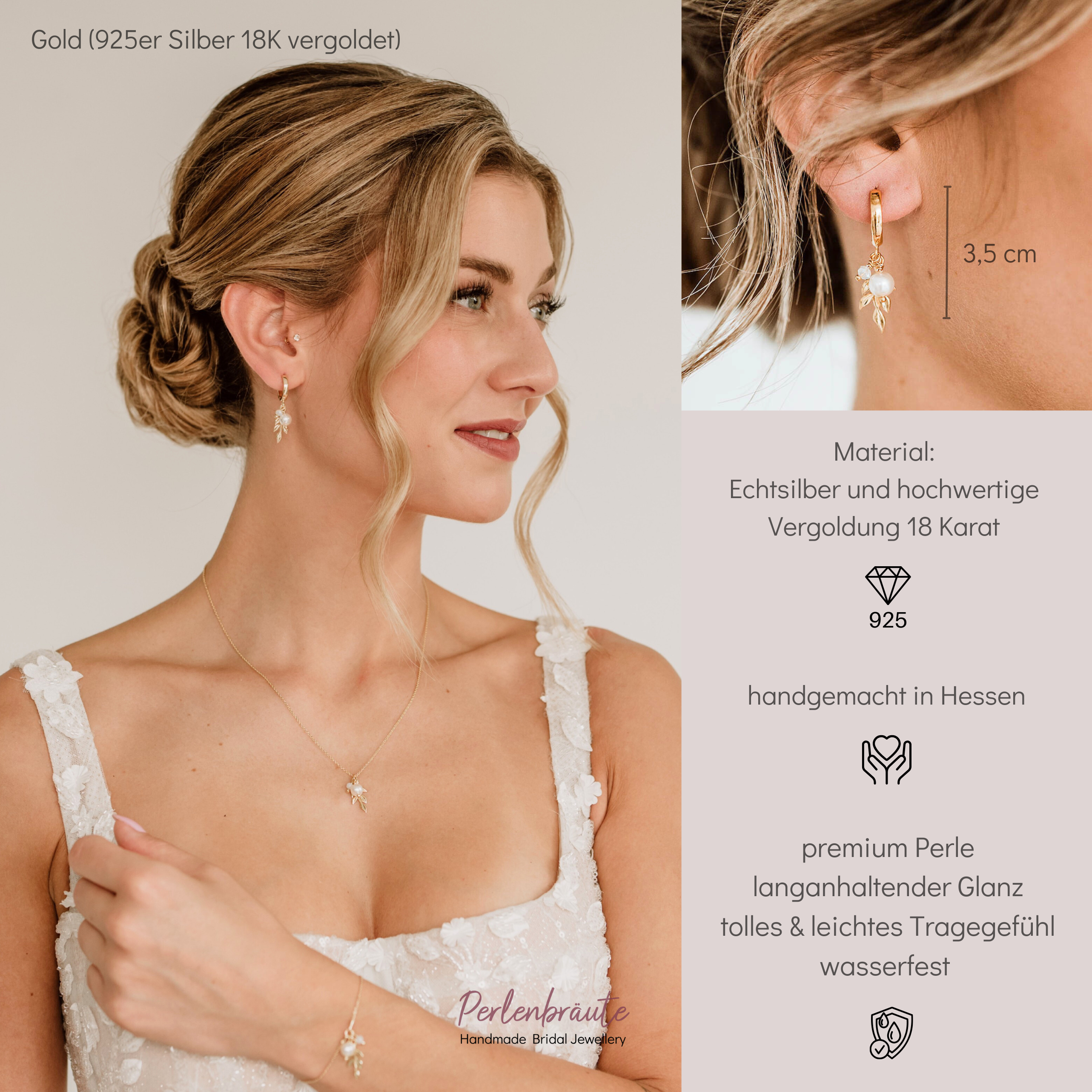 Resi | Brautcreolen mit Perle