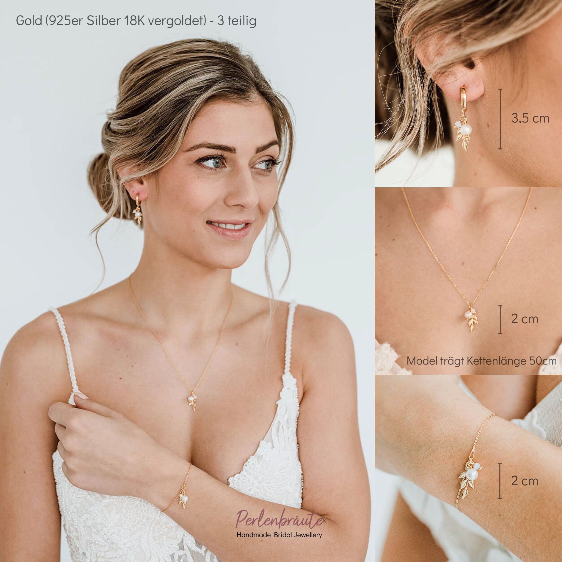 Resi | Brautschmuck Set mit Blättern