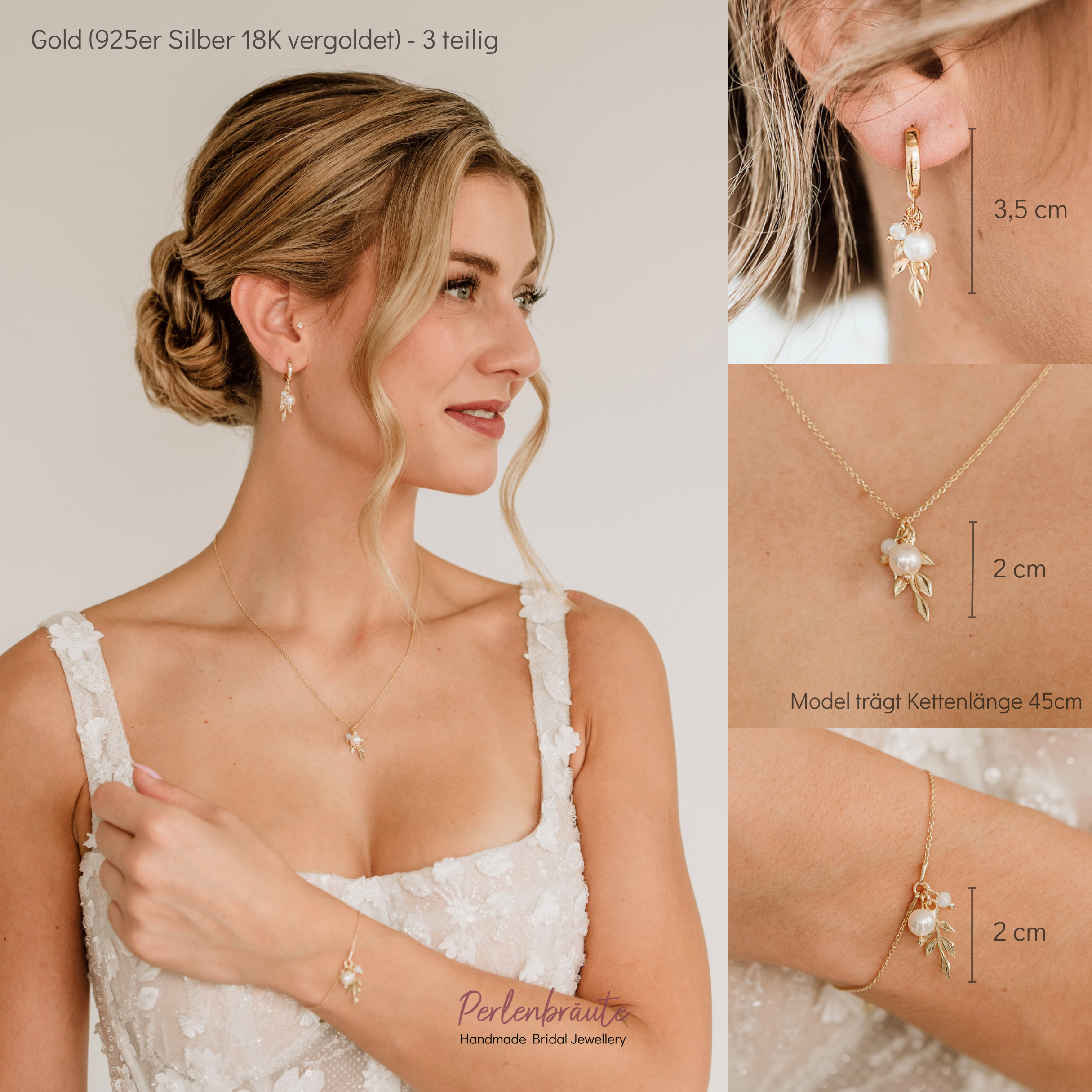 Resi | Brautschmuck Set mit Blättern