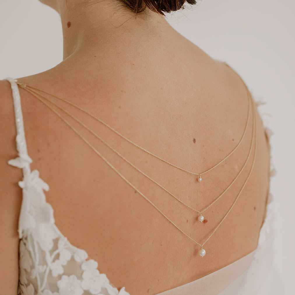 Rückenkette 3-reihig | Hochzeit, Brautrückenkette