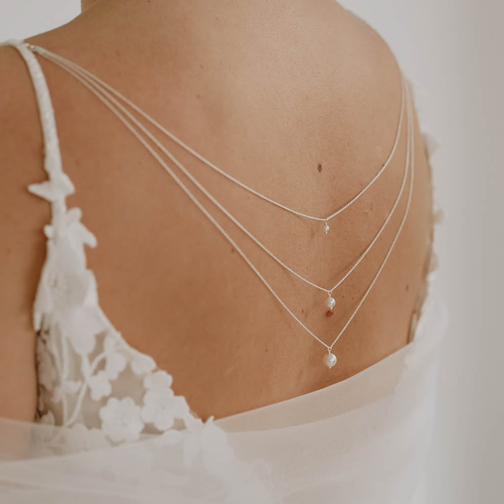 Rückenkette 3-reihig | Hochzeit, Brautrückenkette