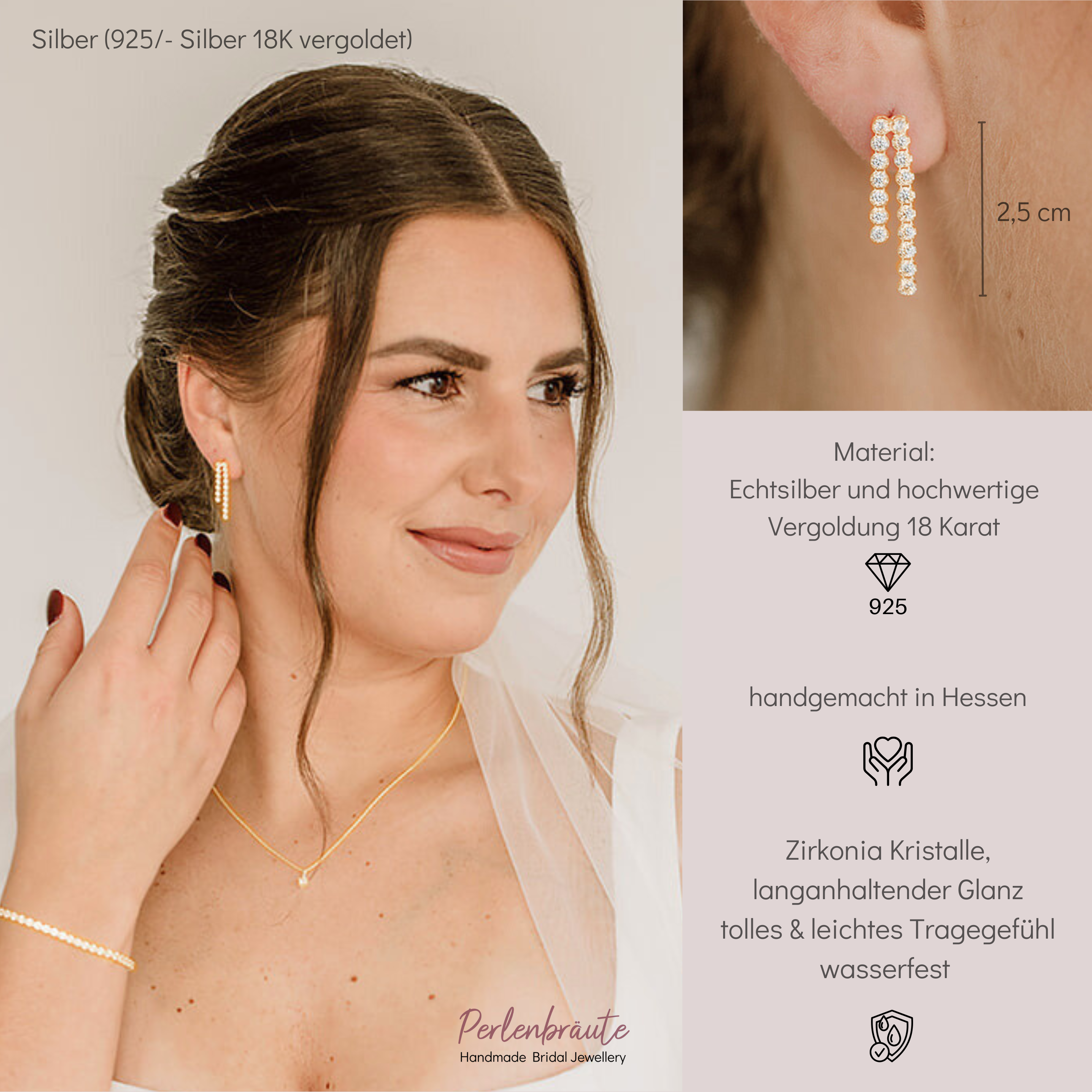 Sanna | Braut Ohrringe mit Zirkonia