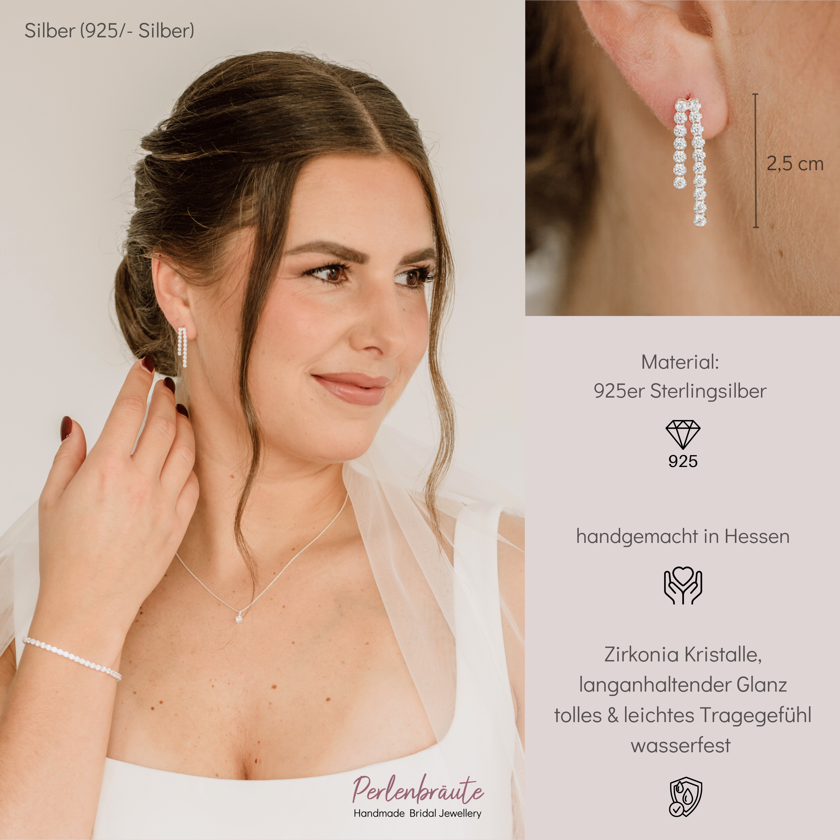 Sanna | Braut Ohrringe mit Zirkonia