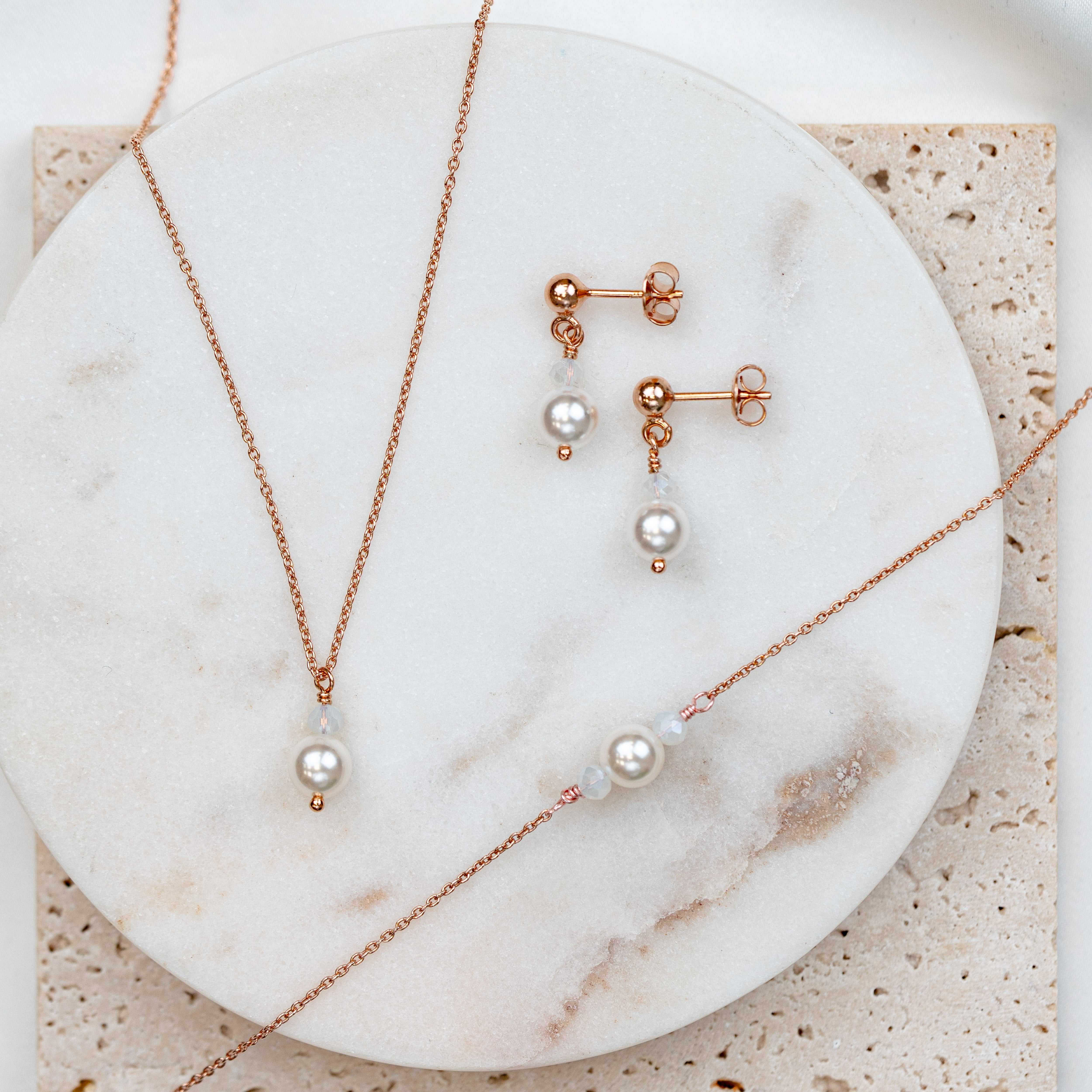 Ari | Brautschmuck Set mit Perlen NEU