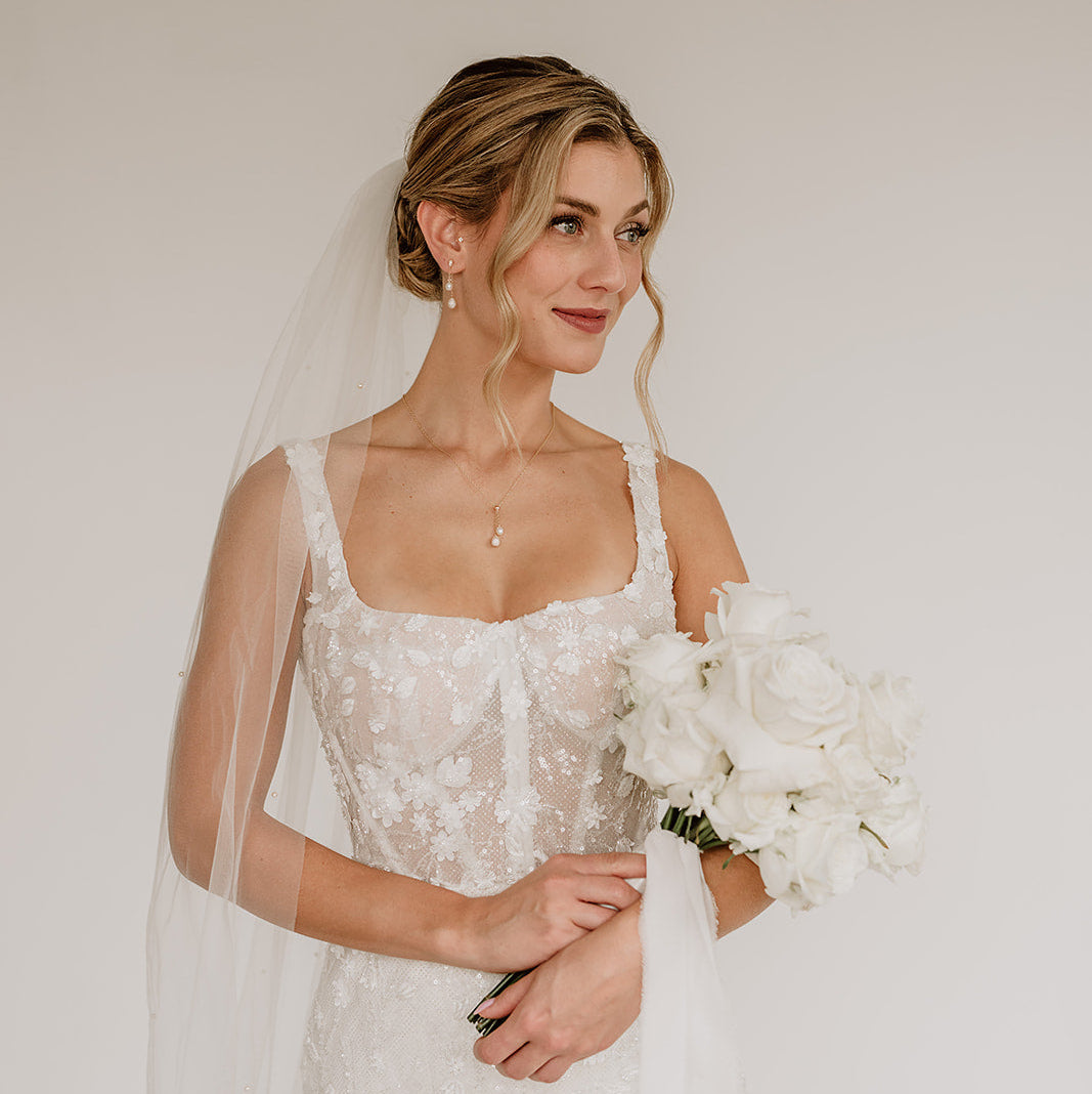 Elaine | Braut Halskette mit echter Perle