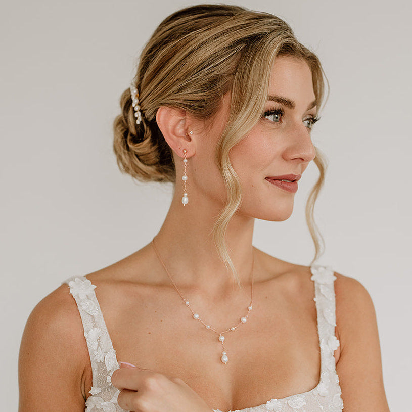 Joy | Brautschmuck Set mit echten Perlen