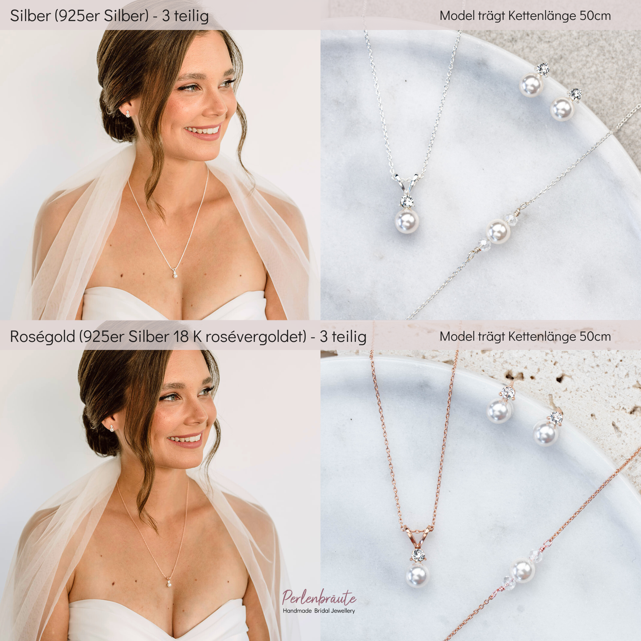 Smilla | Brautschmuck Set mit Perle