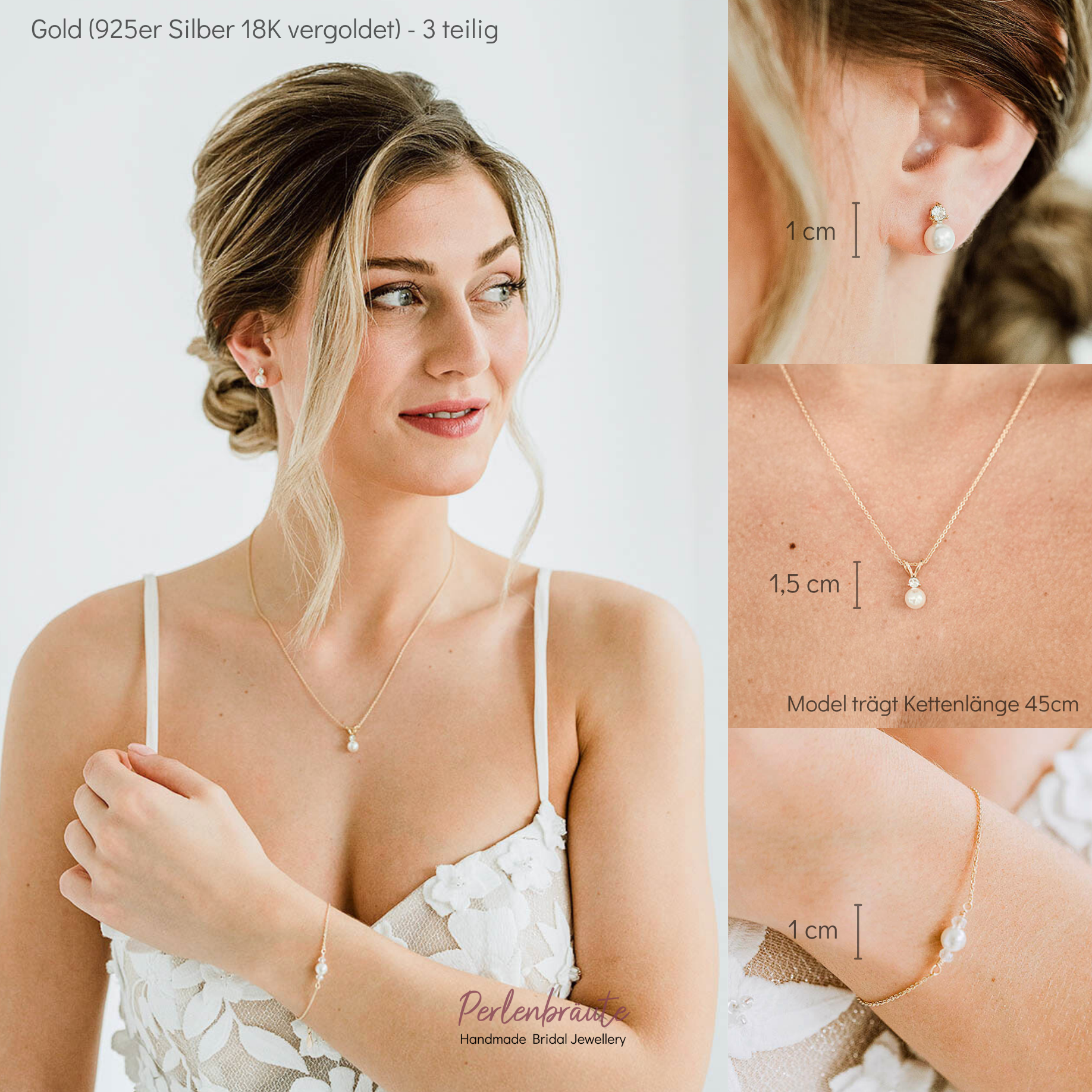 Smilla | Brautschmuck Set mit Perle