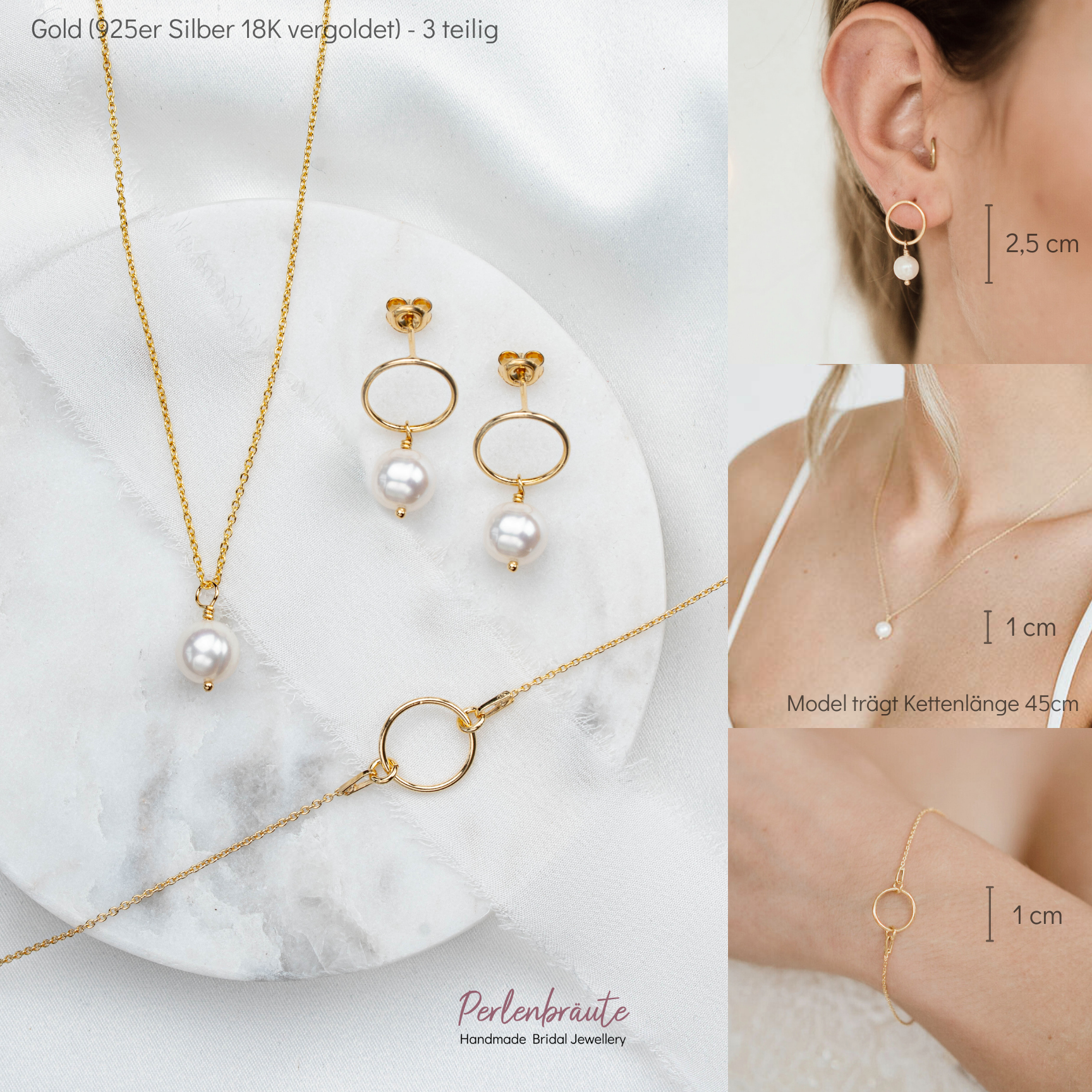 Toni | Hochzeitsschmuck Set mit Perlen