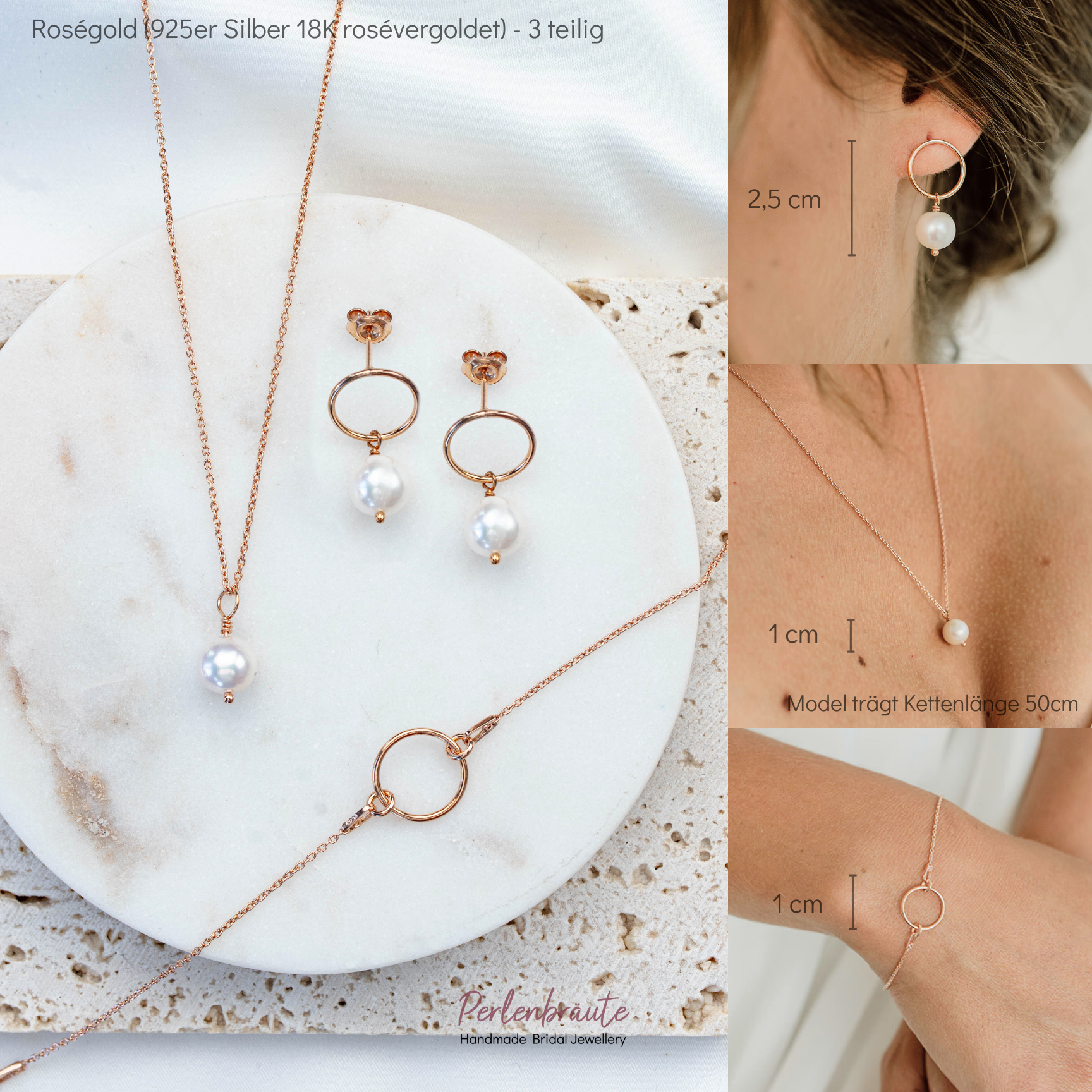 Toni | Hochzeitsschmuck Set mit Perlen