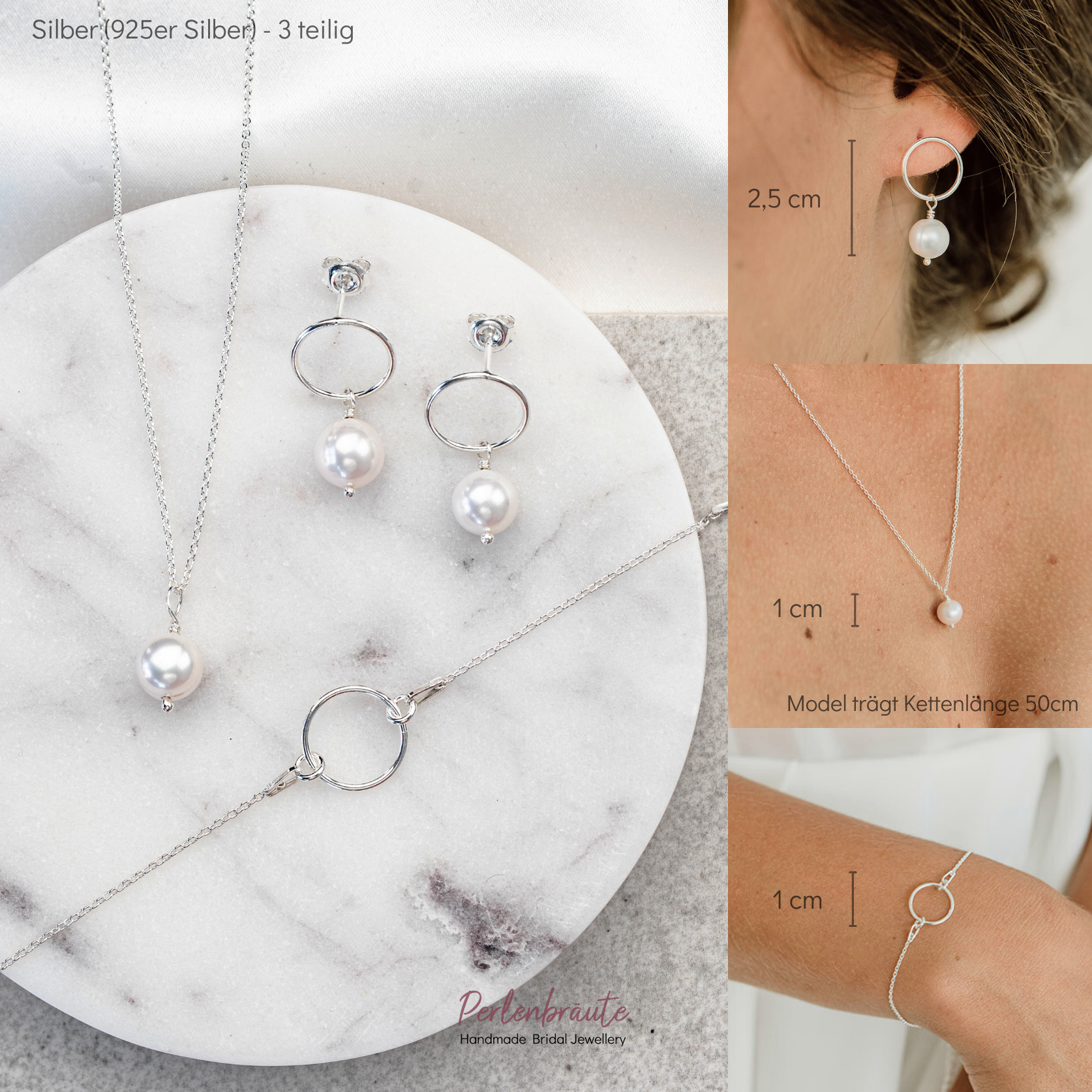 Toni | Hochzeitsschmuck Set mit Perlen