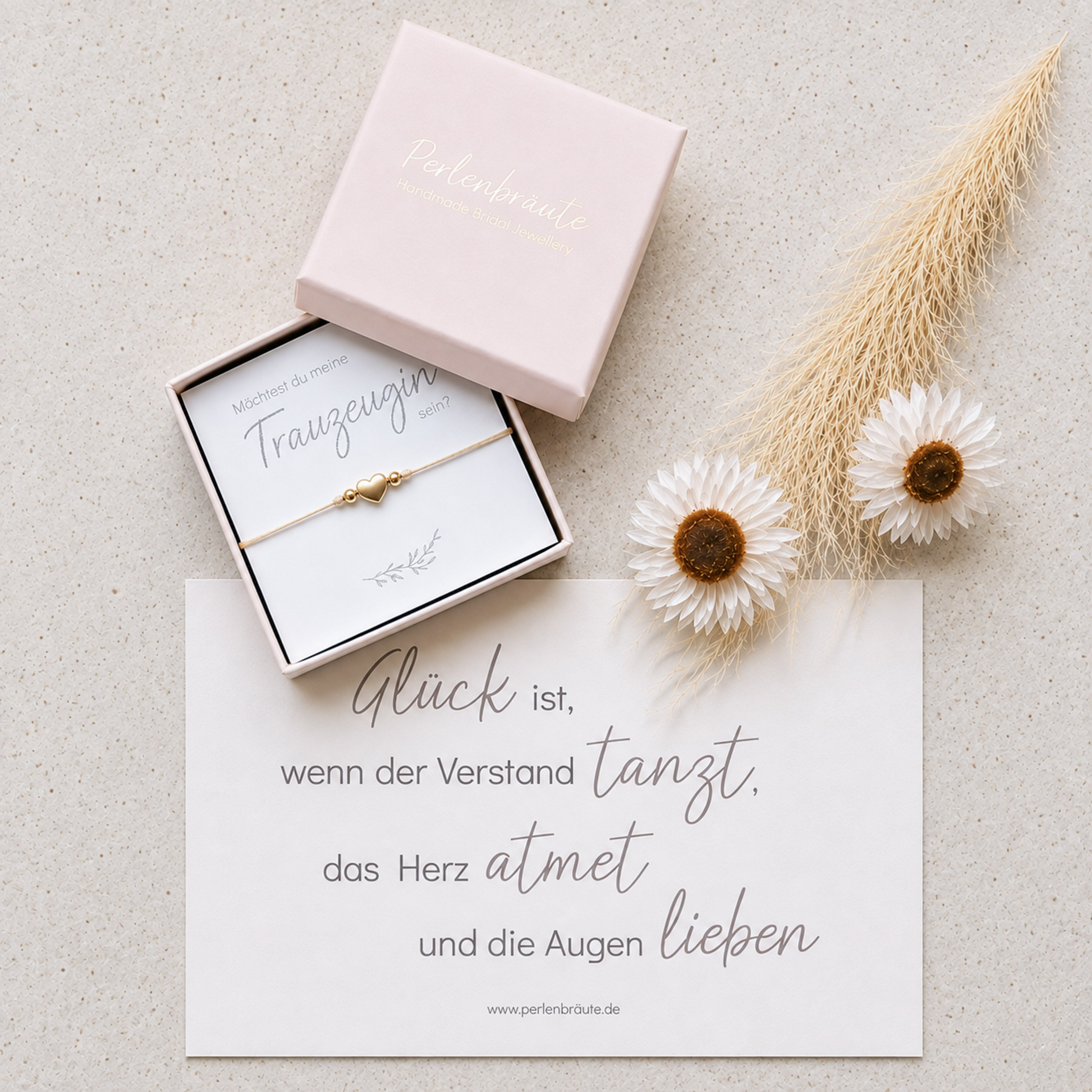 Armband für Trauzeugin | Trauzeugin fragen - beige